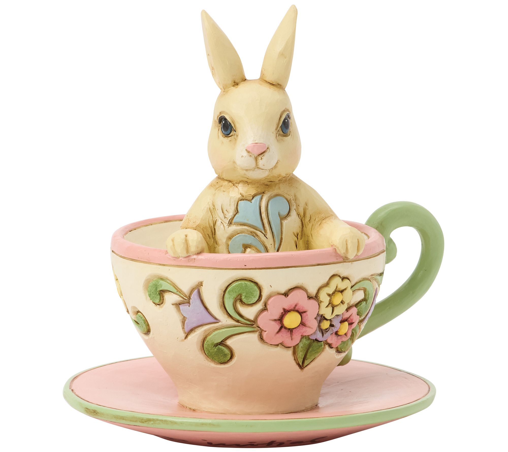 Jim Shore Heartwood Creek Bunny in Teacup MiniFigurine 3.5"H