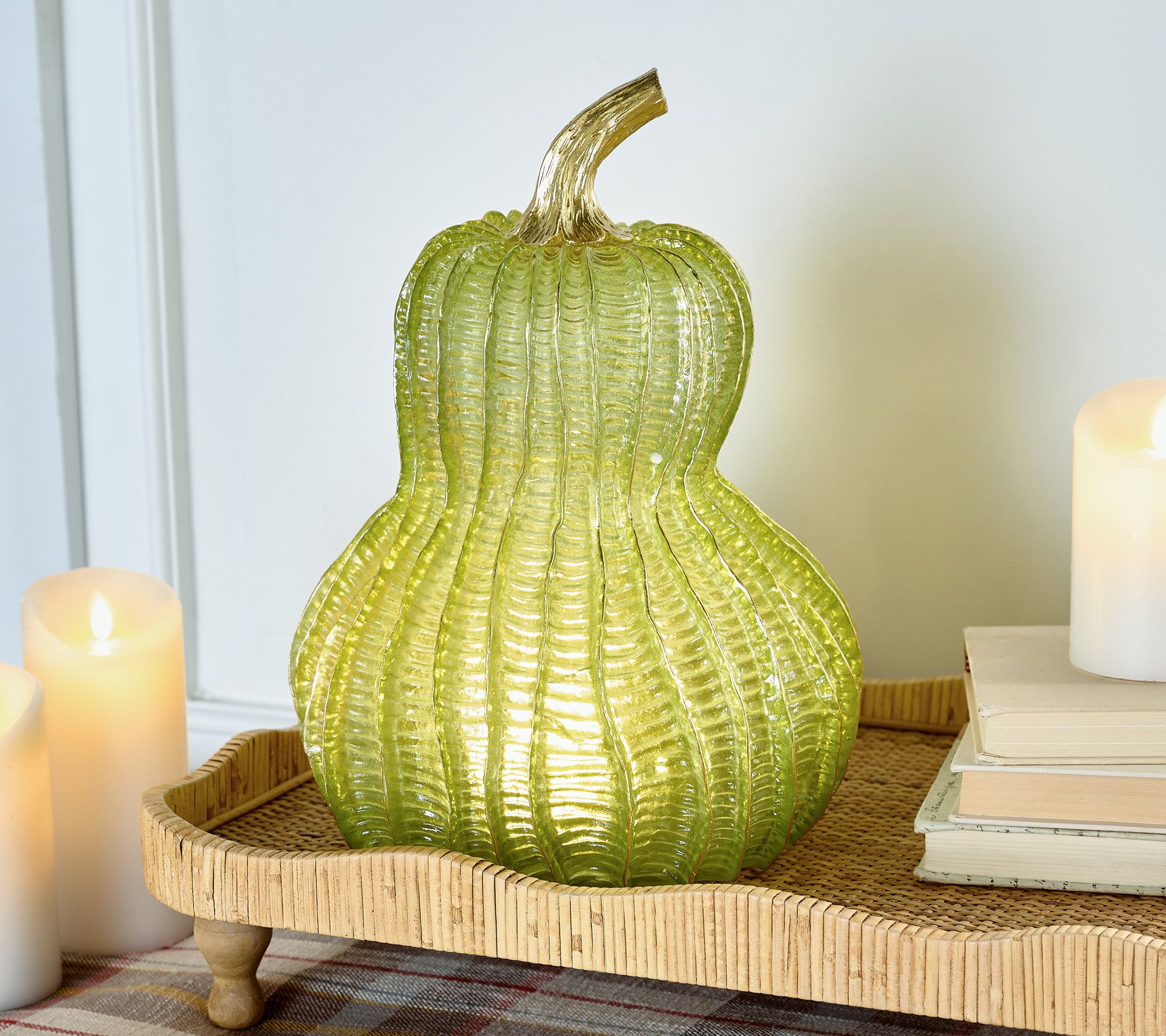 "As Is" Illuminated 13.5" Textured Gourd by Valerie
