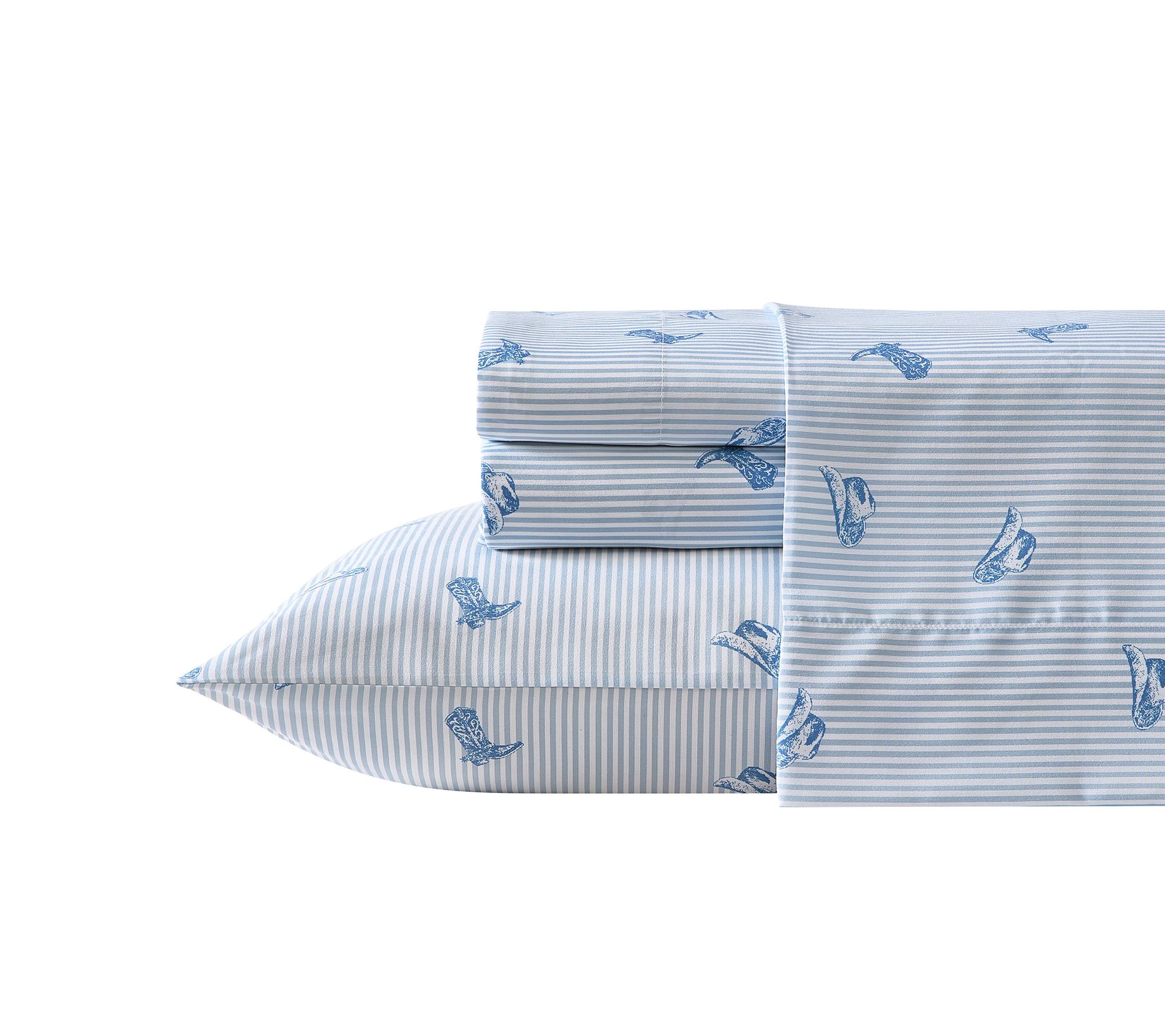 Wrangler Cowboy Pinstripe Blue King MicrofiberSheet Set