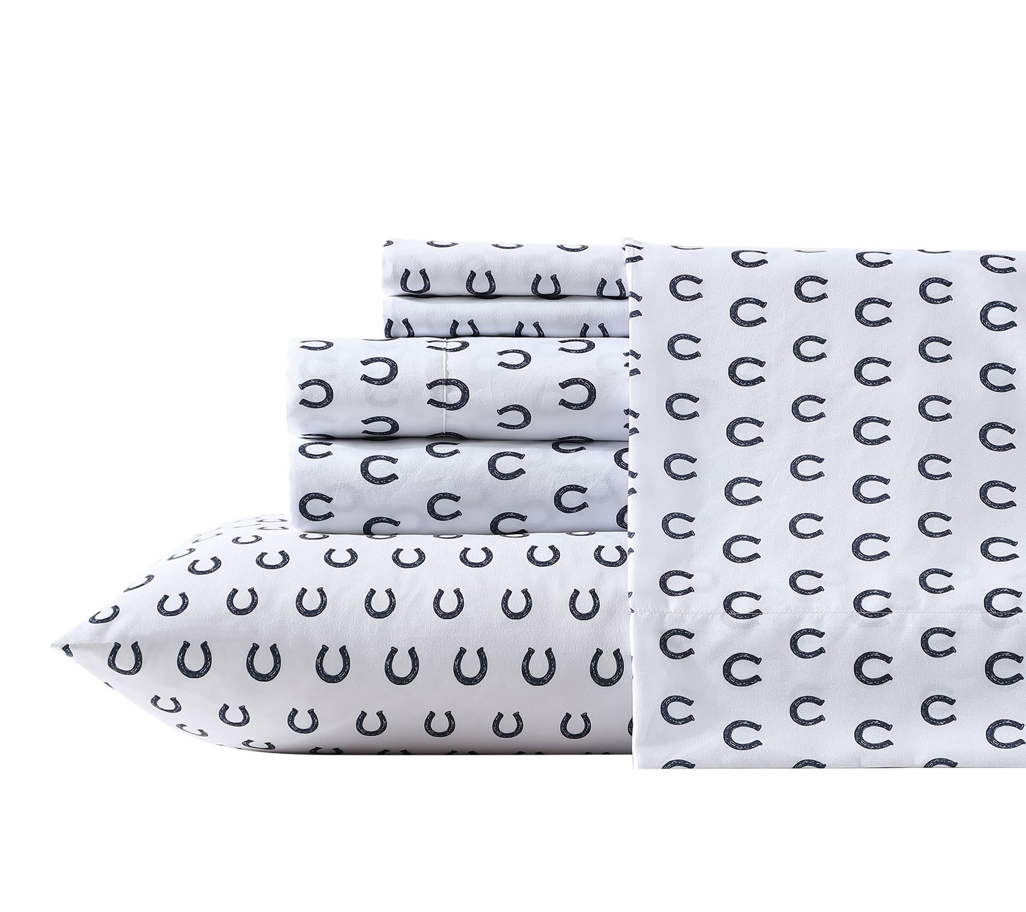 Wrangler Horseshoe Dots Navy King Microfiber Sheet Set
