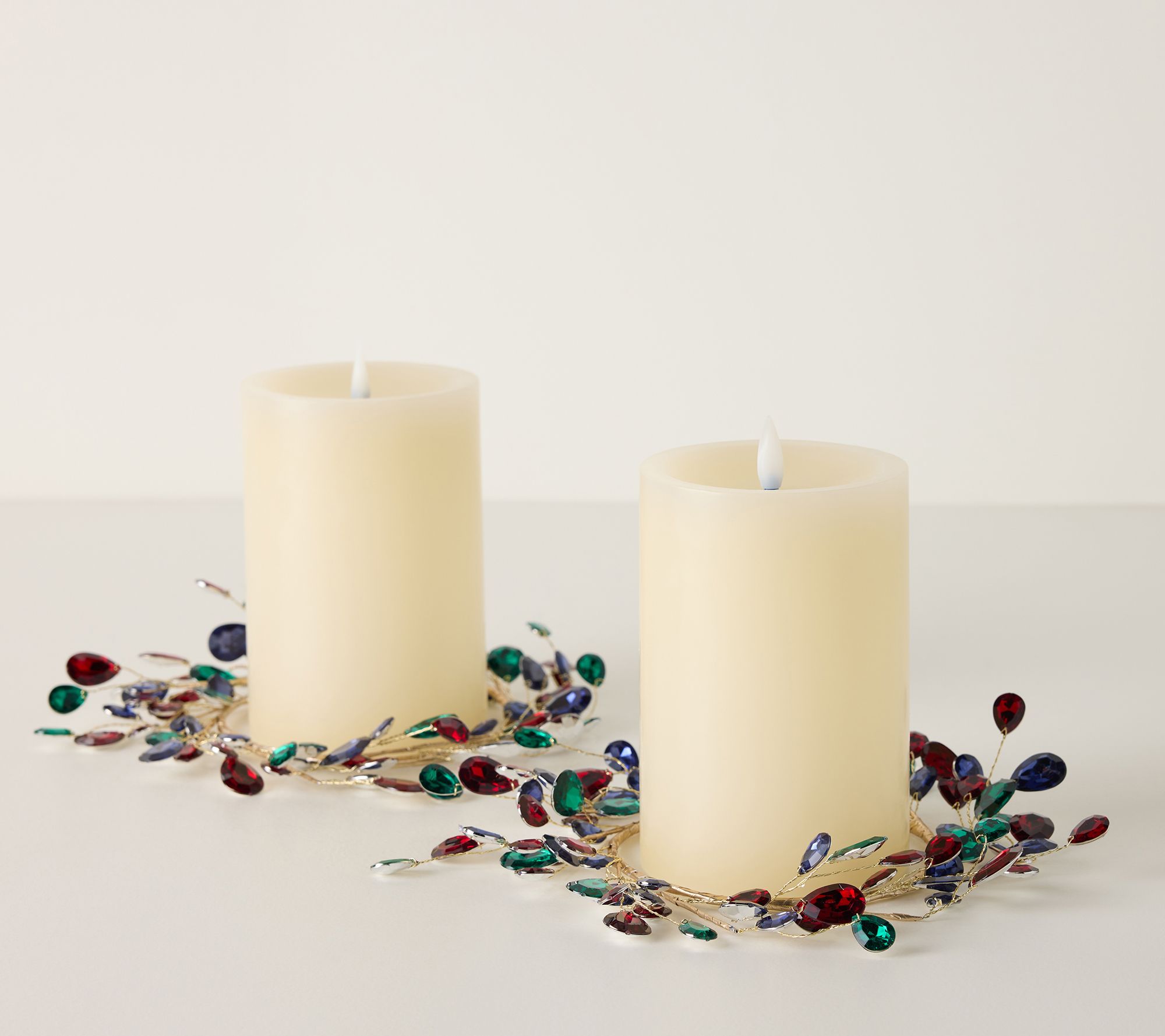 Set of 2 Faceted Gem Candle Rings by Valerie