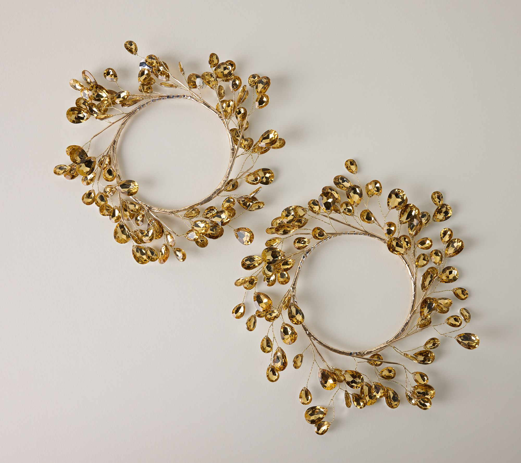 Set of 2 Faceted Gem Candle Rings by Valerie