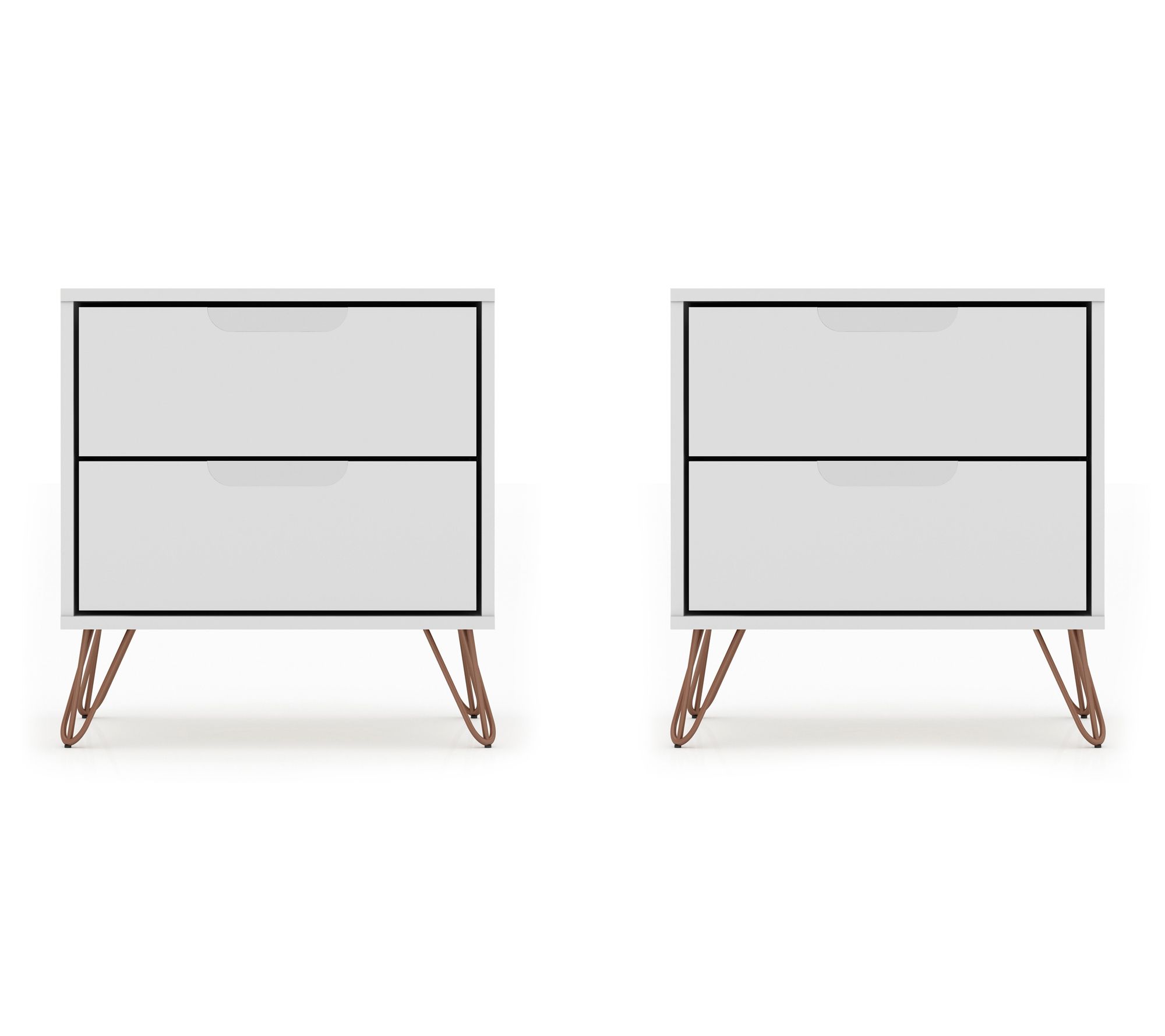 Manhattan Comfort Rockefeller 20" Nightstand- Set of 2