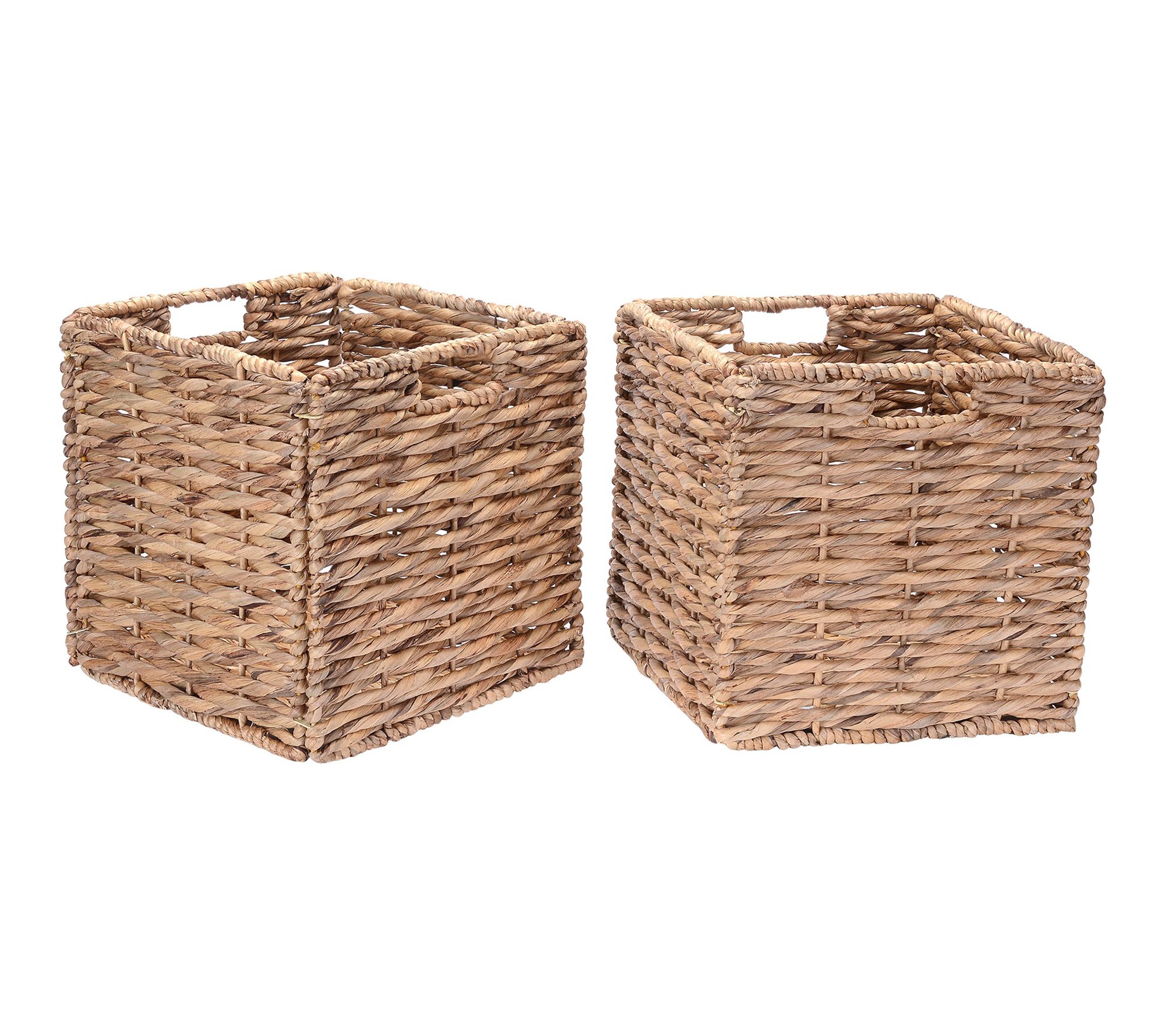 Villacera 12" Square Handmade Twisted Wicker Foldable Storage