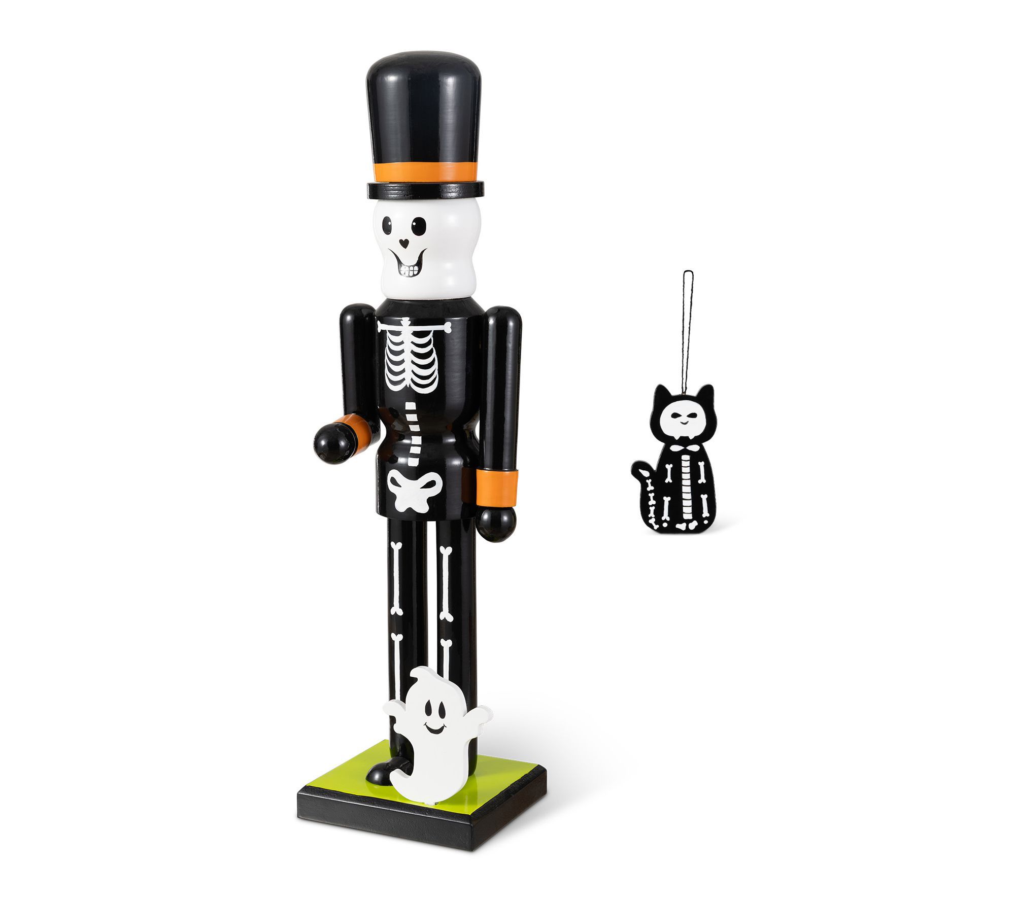 Glitzhome 18"H Halloween Wood w/ Ornament Nutcracker