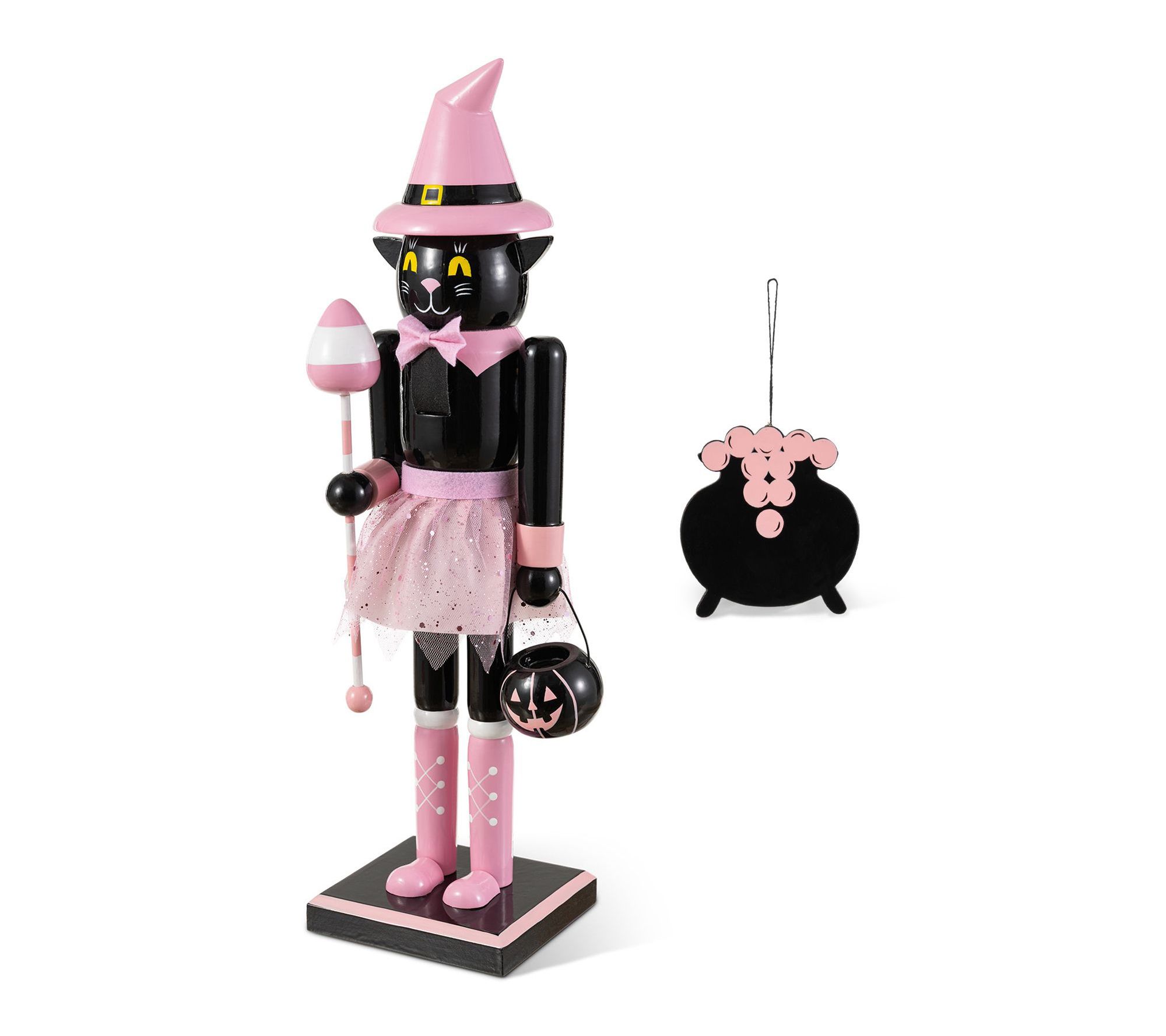 Glitzhome 18"H Halloween Wood w/ Ornament Nutcracker