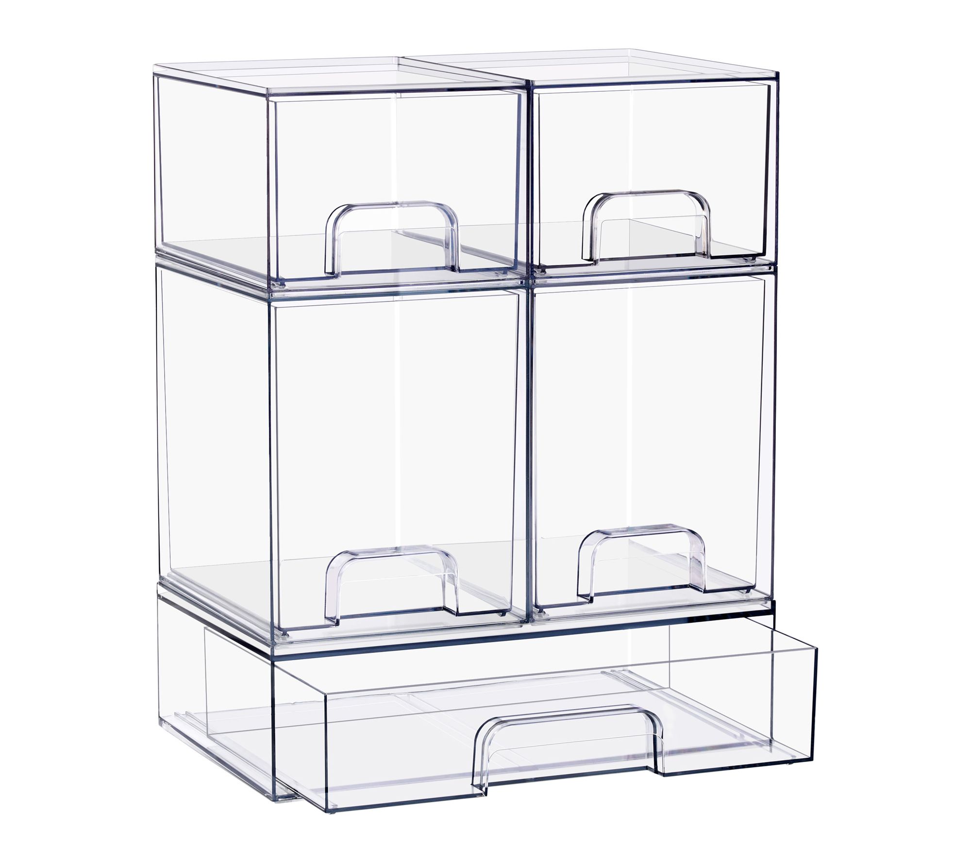 Sorbus Stackable Acrylic Storage Drawers Clear Bins - 5 Pack
