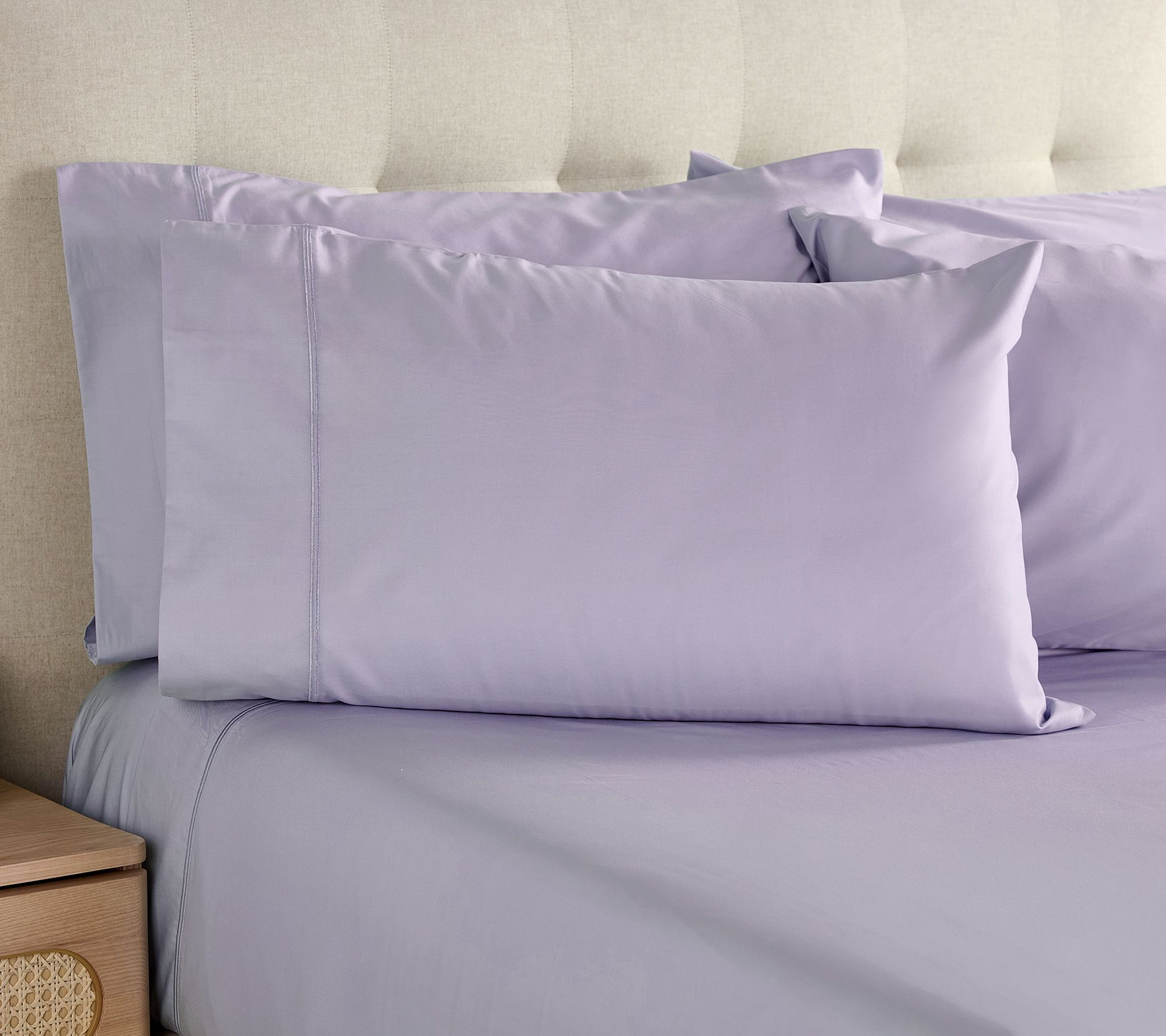 "As Is" W by Wamsutta 400TC 100% Cotton Sheets & Extra Cases- Split KG