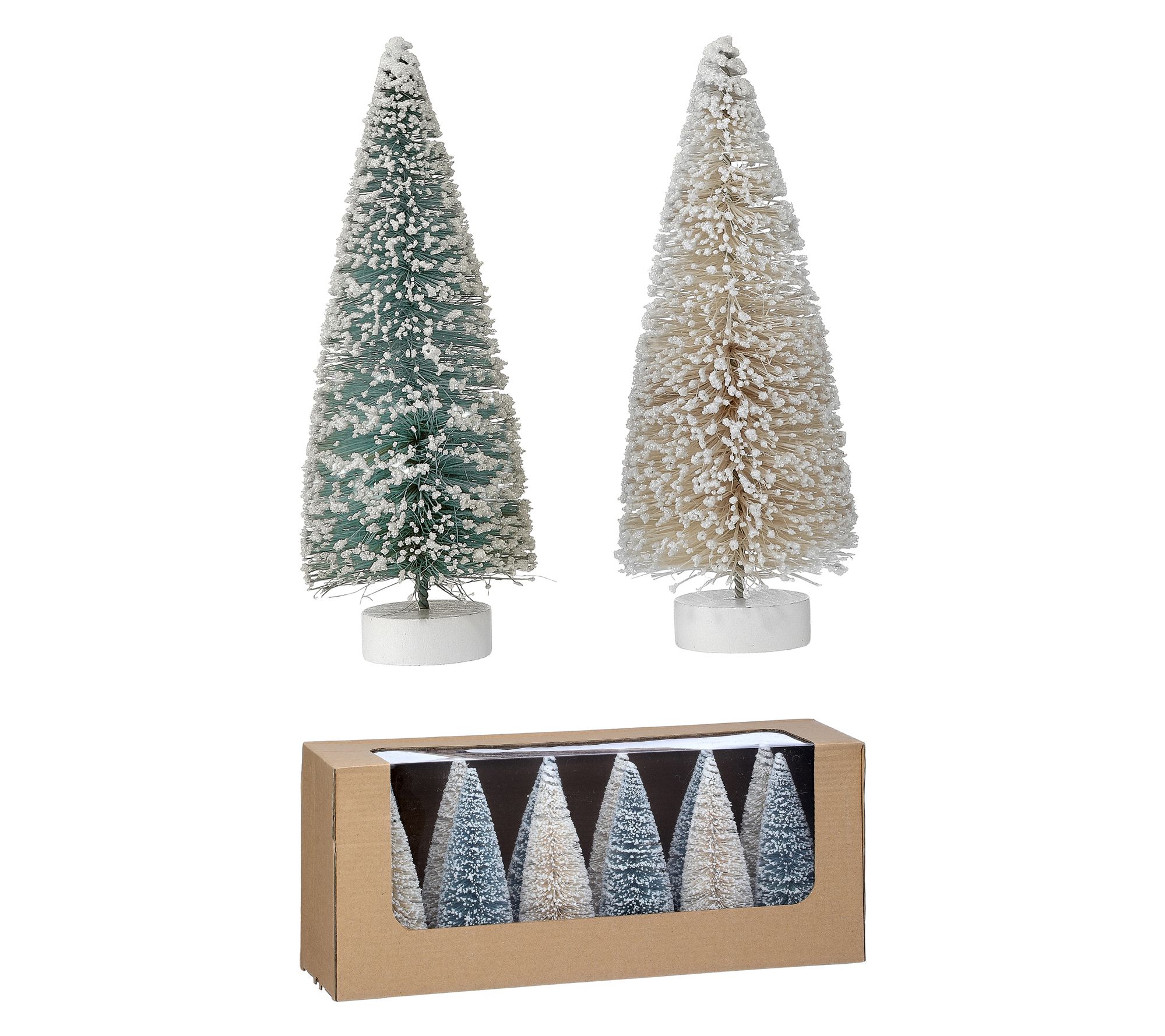 6" Woodland Glitter Sisal Tree Box of 12 by Valerie