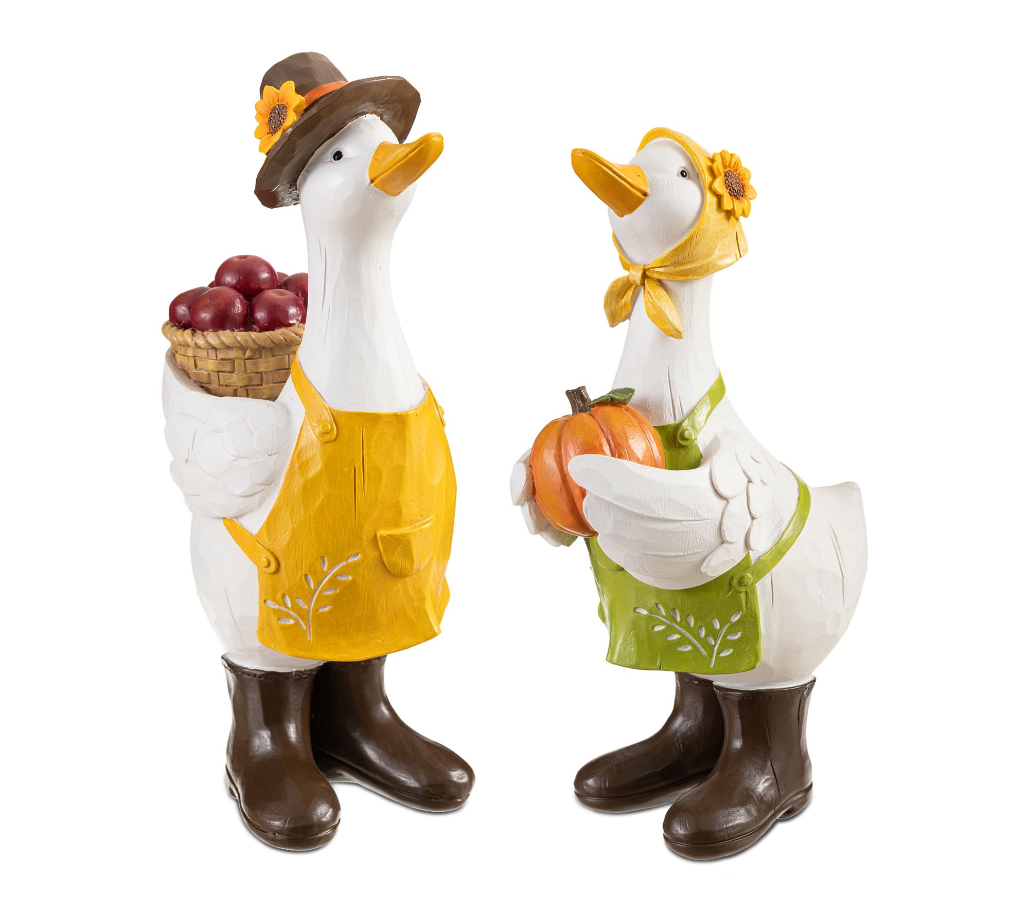Glitzhome S/2 Fall Resin Geese Table Decor