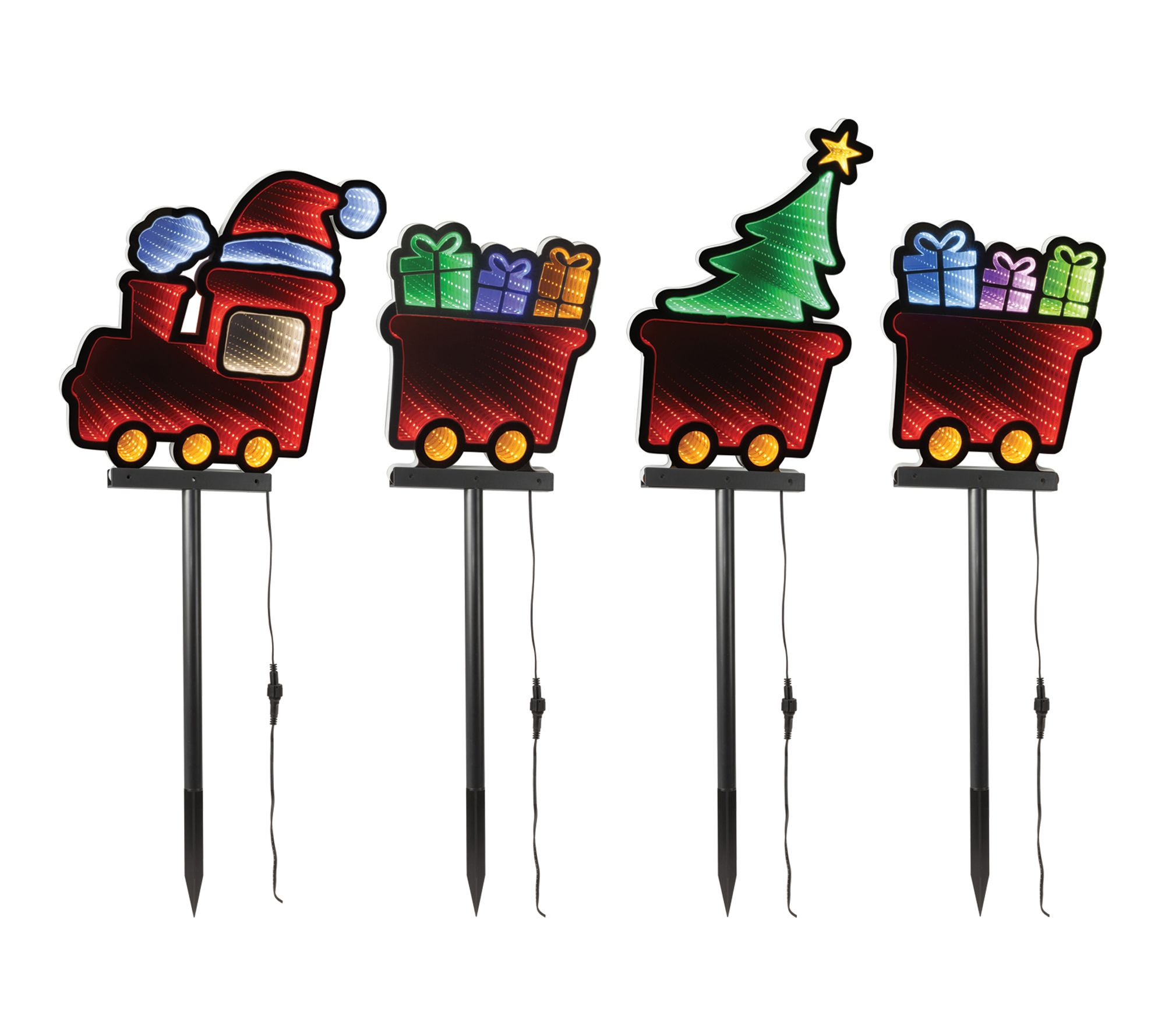 Melrose Holiday Train Pathway Light Ekkolight (Set of 4)