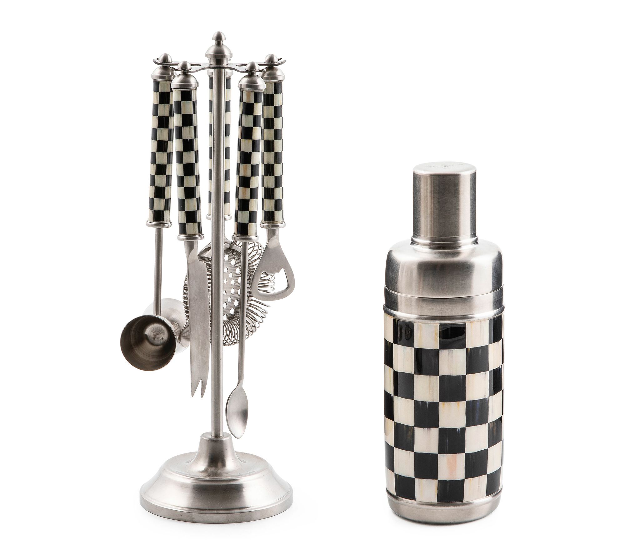 MacKenzie -Childs Courtly Check 3260 Cocktail Set