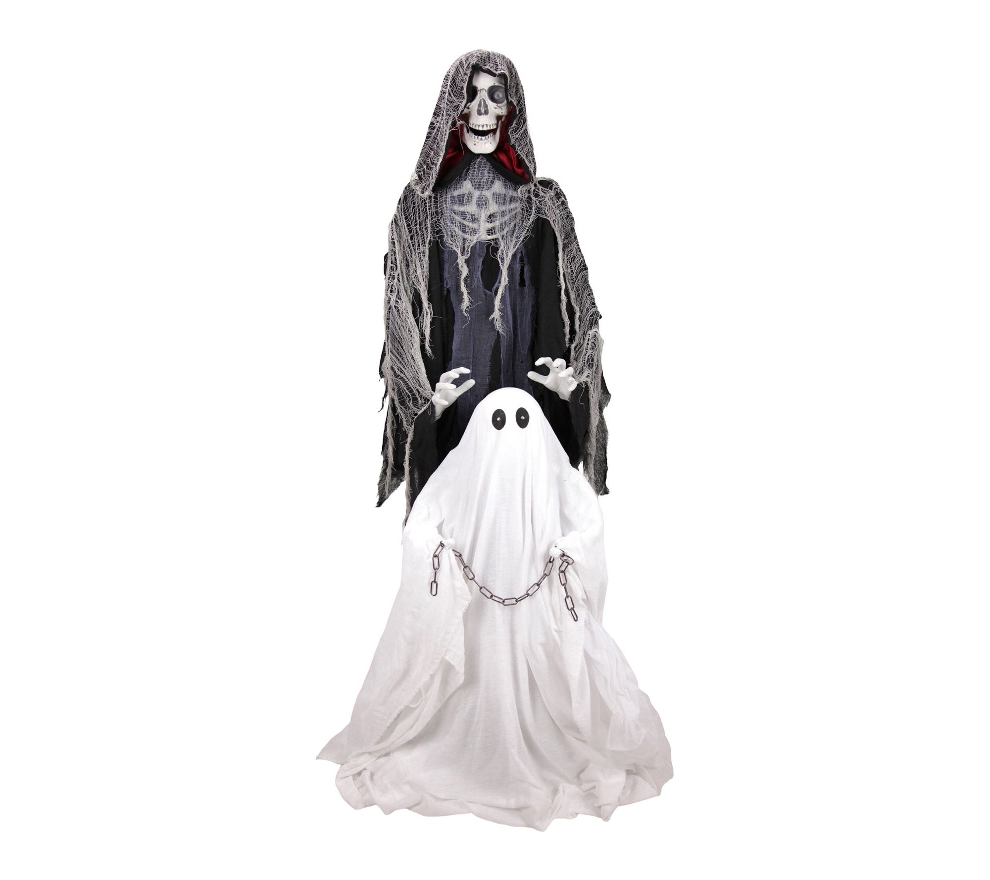 Haunted Hill Farm 5.9-Ft. Standing Reaper w/ Ghost Animatronic