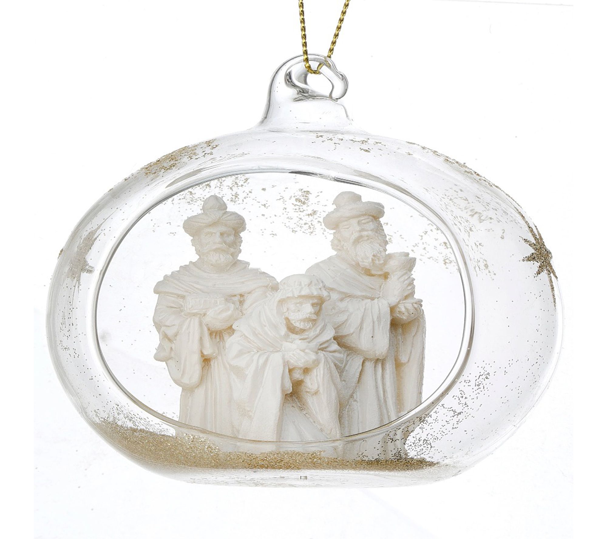 RC Home Decor -3" Resin Three Kings in Glass Ball Ornament