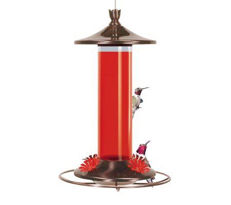 Copper And Glass Hanging Hummingbird Feeder Page 1 Qvc Com