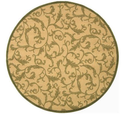 Safavieh Courtyard Vintage Vine 6'7" Round Rug