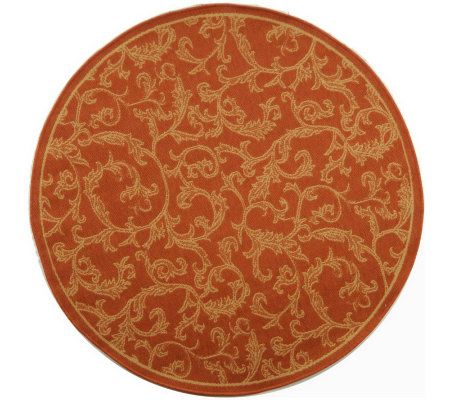 Safavieh Courtyard Vintage Vine 6'7" Round Rug