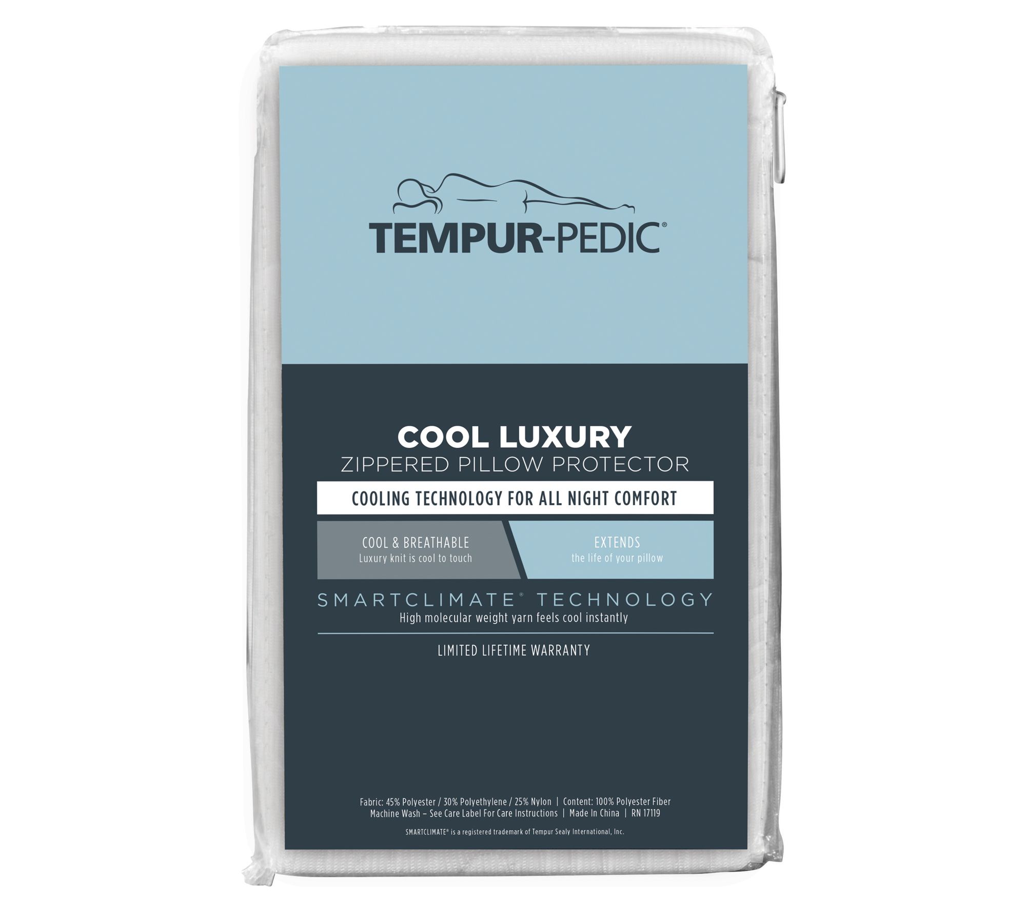 Tempur-Pedic Co ol Luxury Zippe red Pillow Prot ector-Jumbo