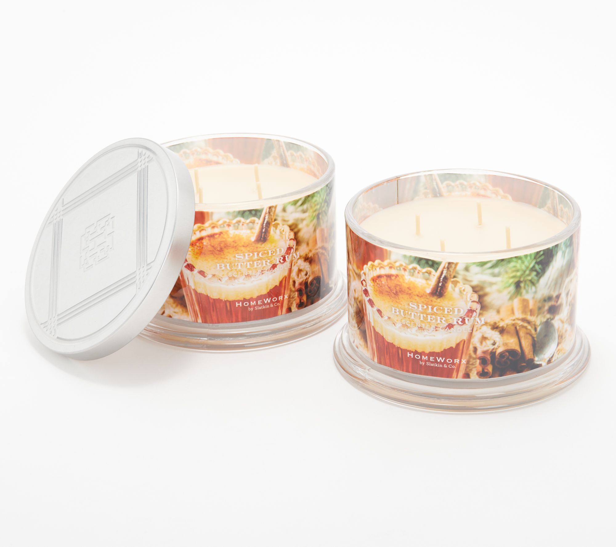 HomeWorx by Slatkin & Co. S/2 Spiced Butter Rum 18oz Candles