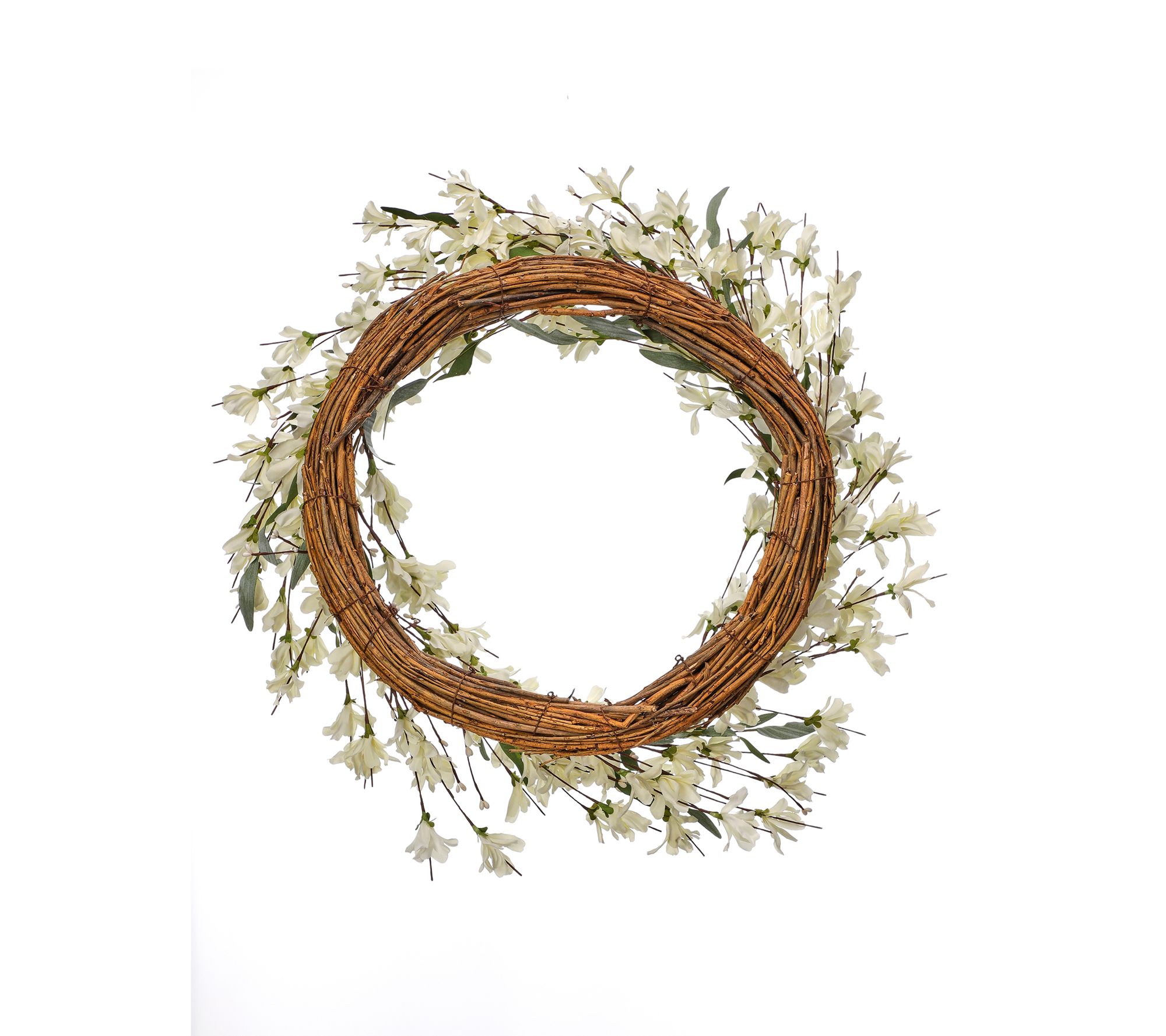 White Forsythia Wreath