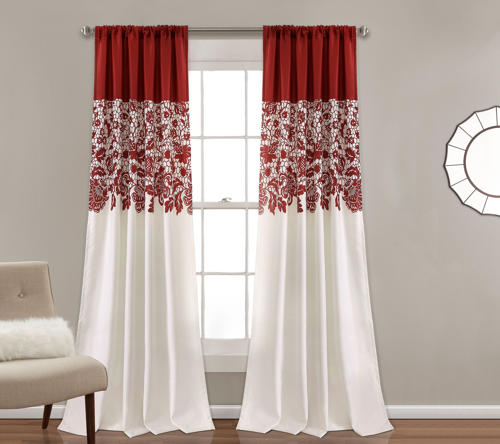 Estate Garden Print S/2 Room Darkening Panels by Lush Decor