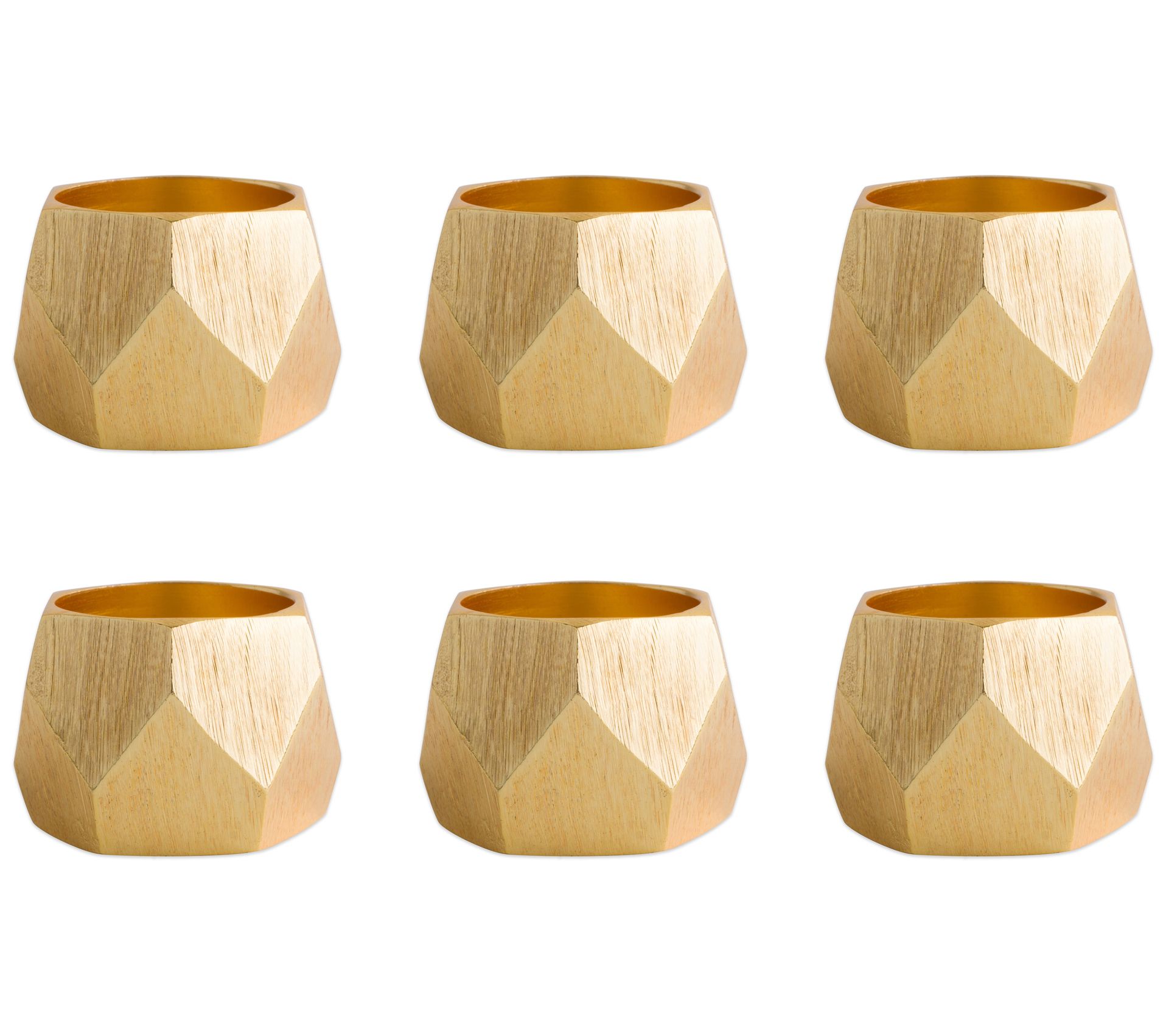 Design Imports Geometric Triangle Band Napkin Ring Set of 6
