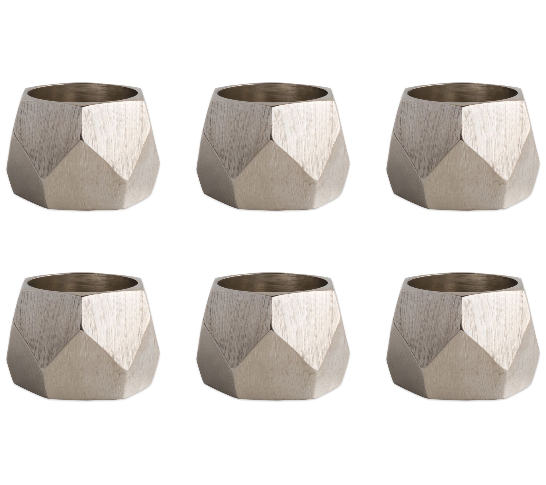 Design Imports Geometric Triangle Band Napkin Ring Set of 6