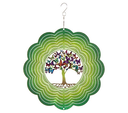Evergreen 10" Optical Illusion Hanging Spinner,Tree of Life