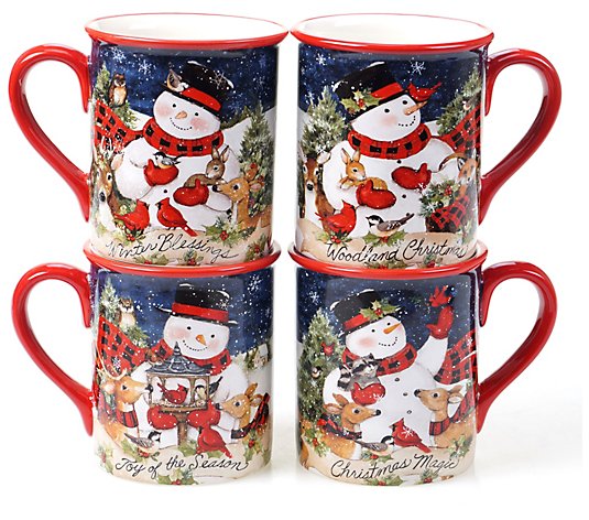 Magic Of Christmas Set of 4 Snowman Mugs