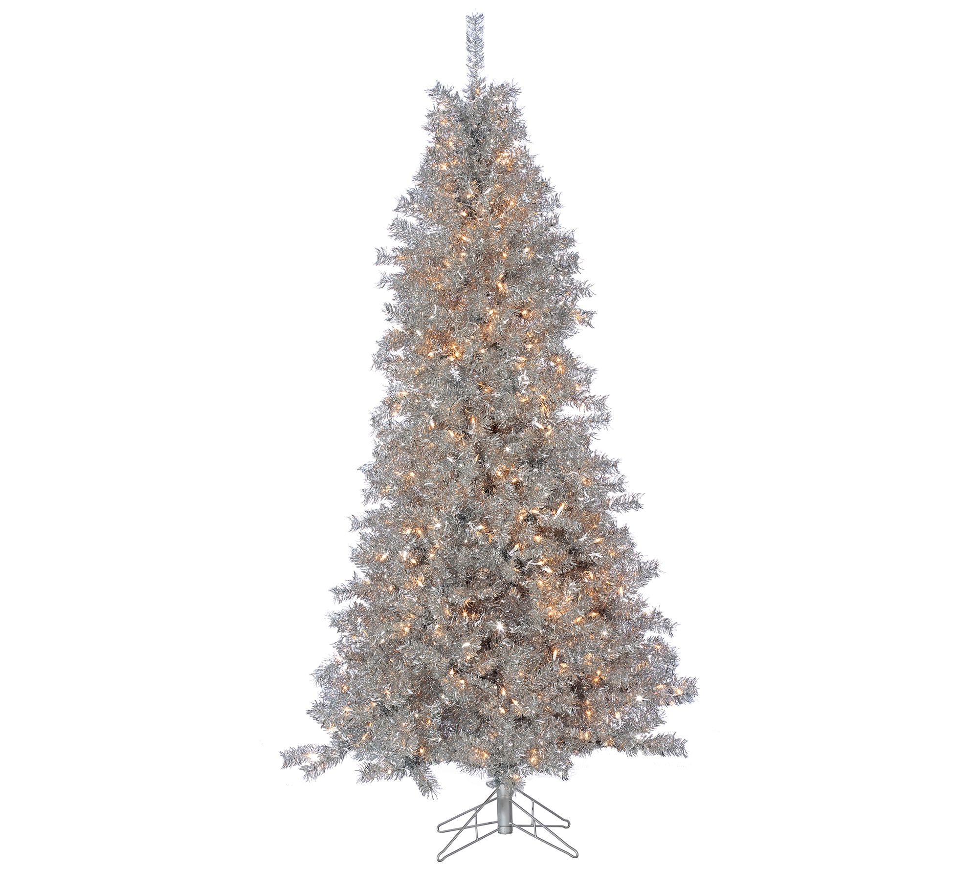 7.5Ft Silver Curly Tinsel Tree by Gerson Co.