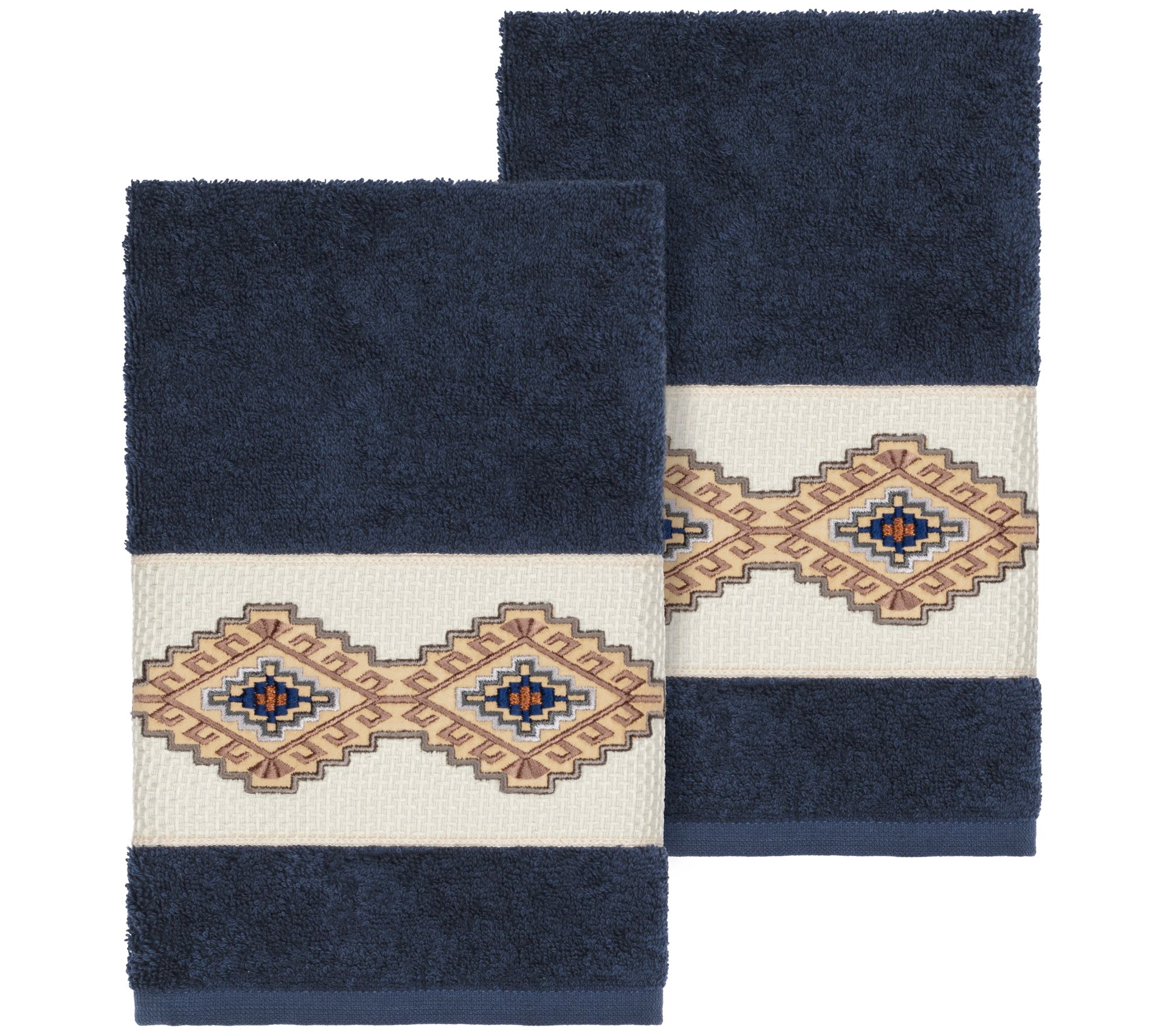 Linum Home Textiles Gianna 2PC Embellished HandTowel Set