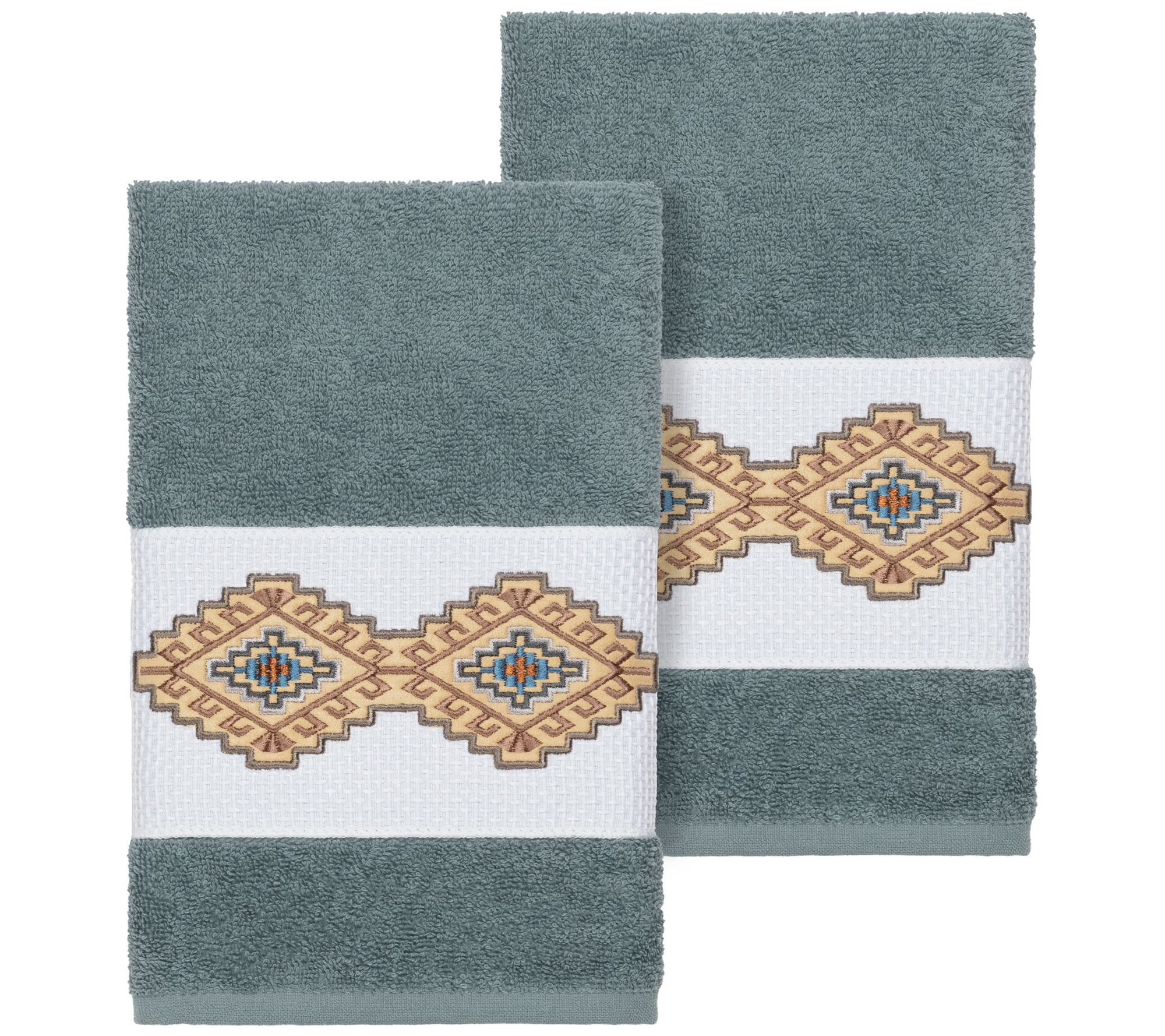 Linum Home Textiles Gianna 2PC Embellished HandTowel Set