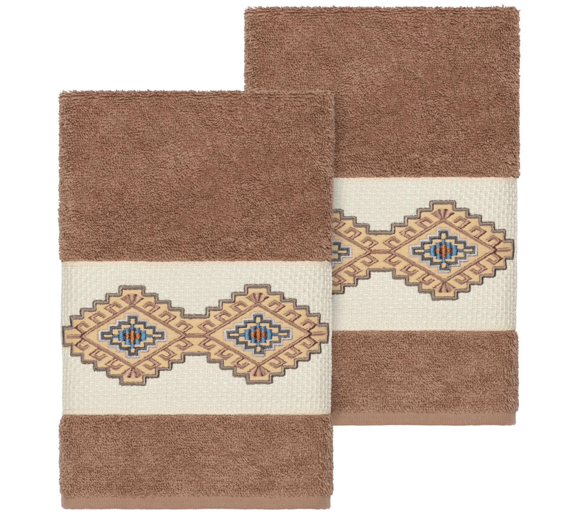 Linum Home Textiles Gianna 2PC Embellished HandTowel Set
