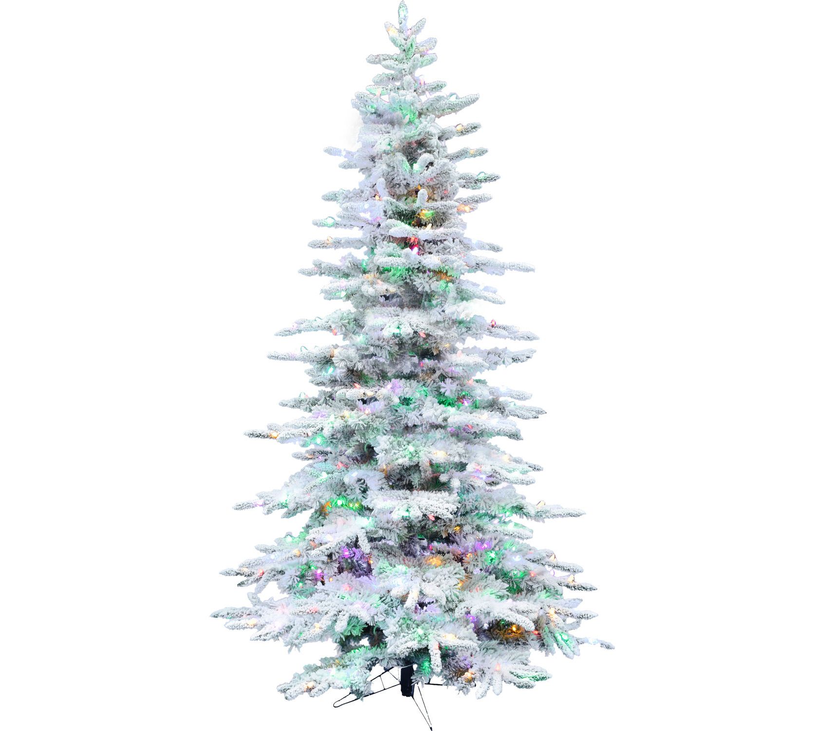 Fraser Hill Farm 6.5 Ft Flocked Mountain Pine Christmas Tree