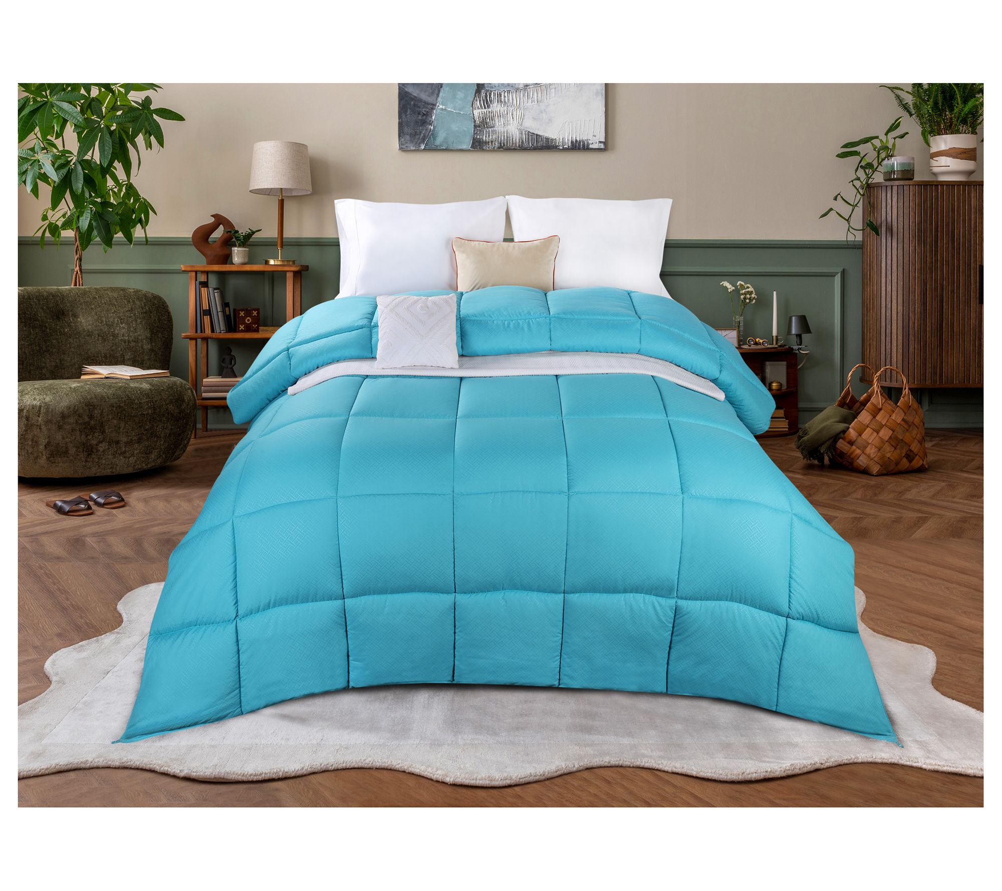 Superior Monochrome Basket weave Comforter, Full/Queen