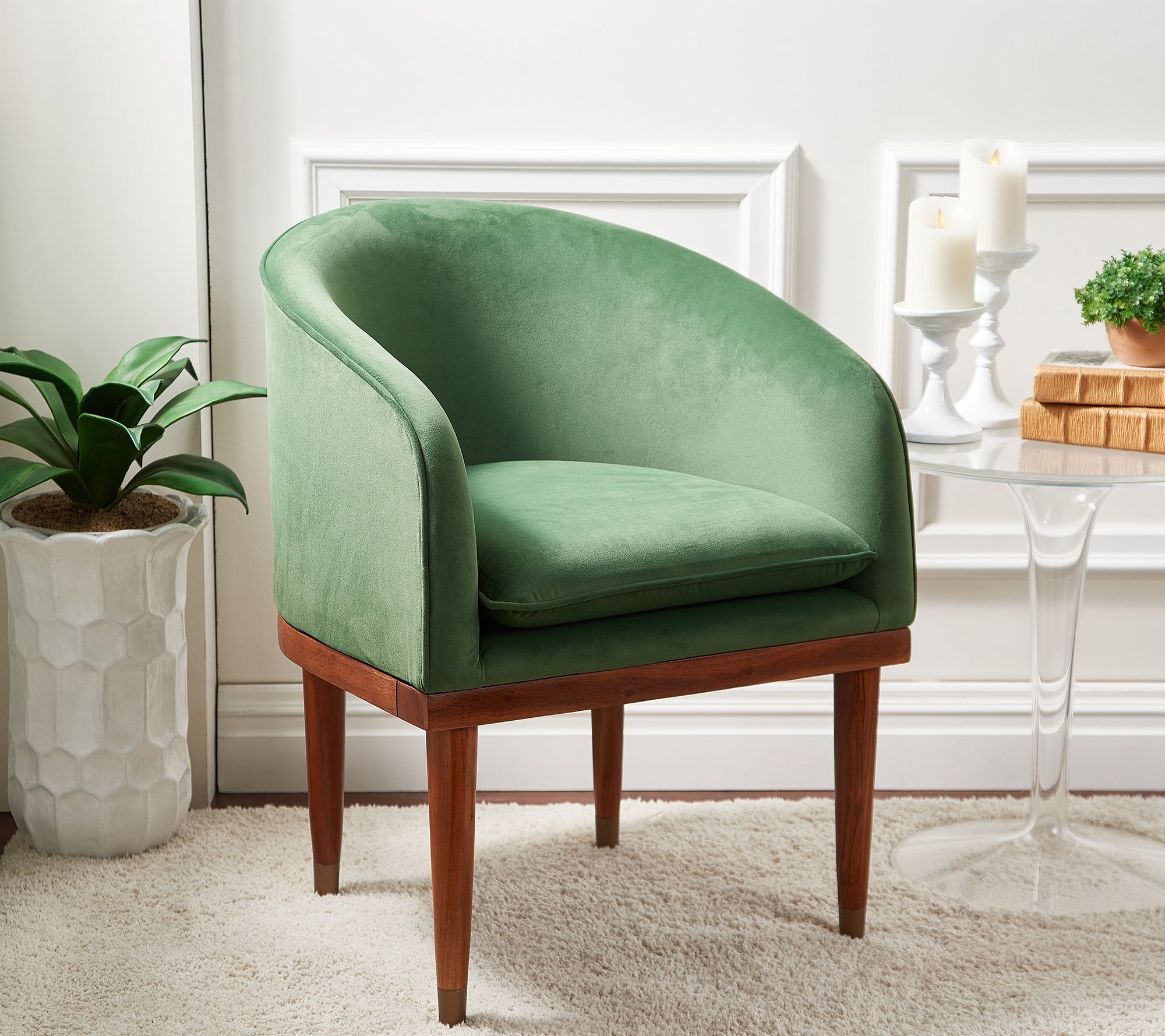 As Is House No.9 by Home Love Velvet UpholsteAccent Chair