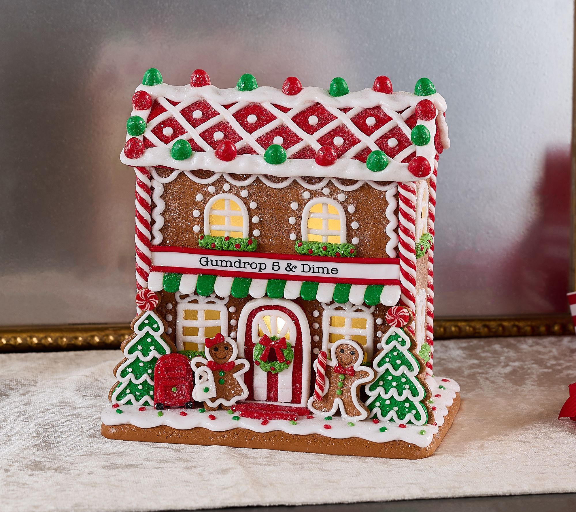 Lit Gingerbread Village 5 & Dime by Valerie - QVC.com