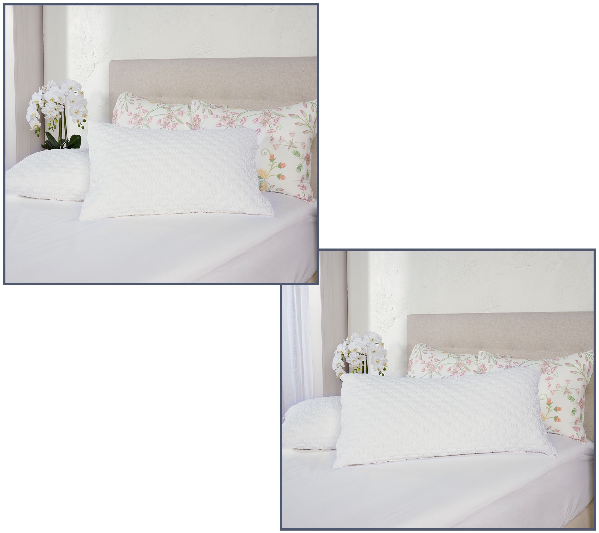 Home Reflections Set of 2 Hybrid Foam & Down Alt Pillows