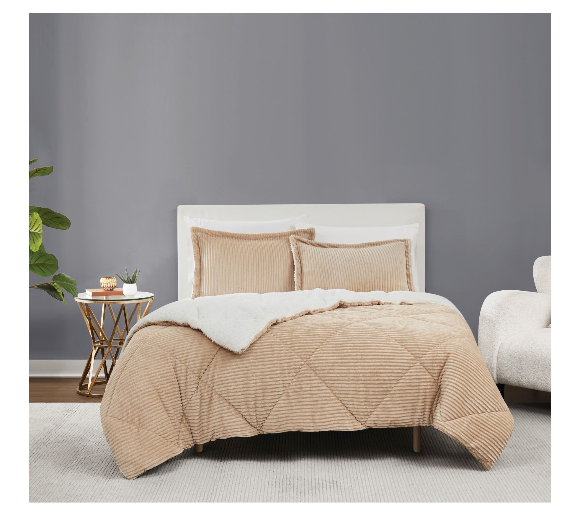 Brooklyn Loom Corduroy King 3 Piece Comforter Set