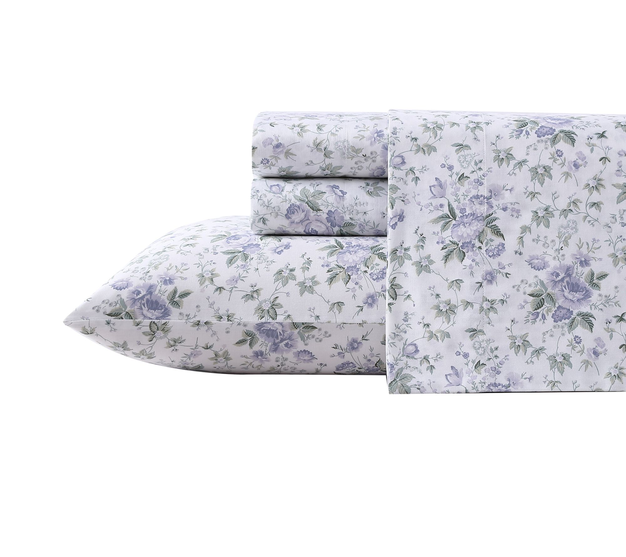 Laura Ashley Lilian Purple Queen Sheet Set