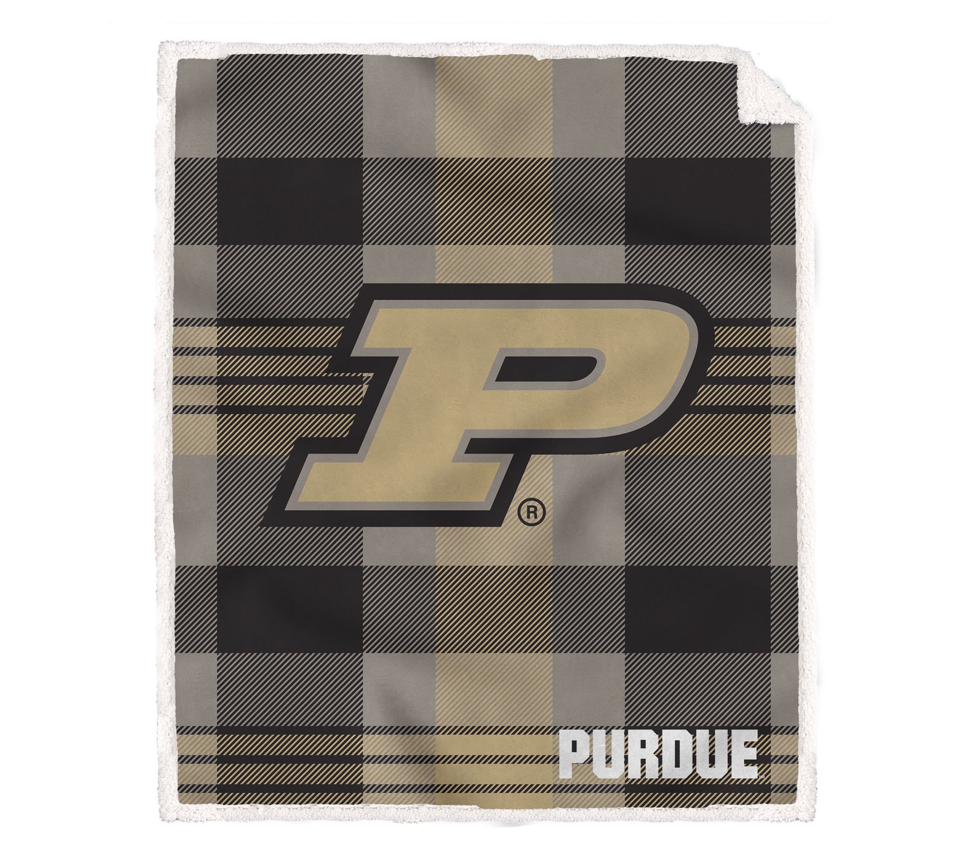 Pegasus Sports NCAA Plaid Steel Royal Plush Sherpa Blanket