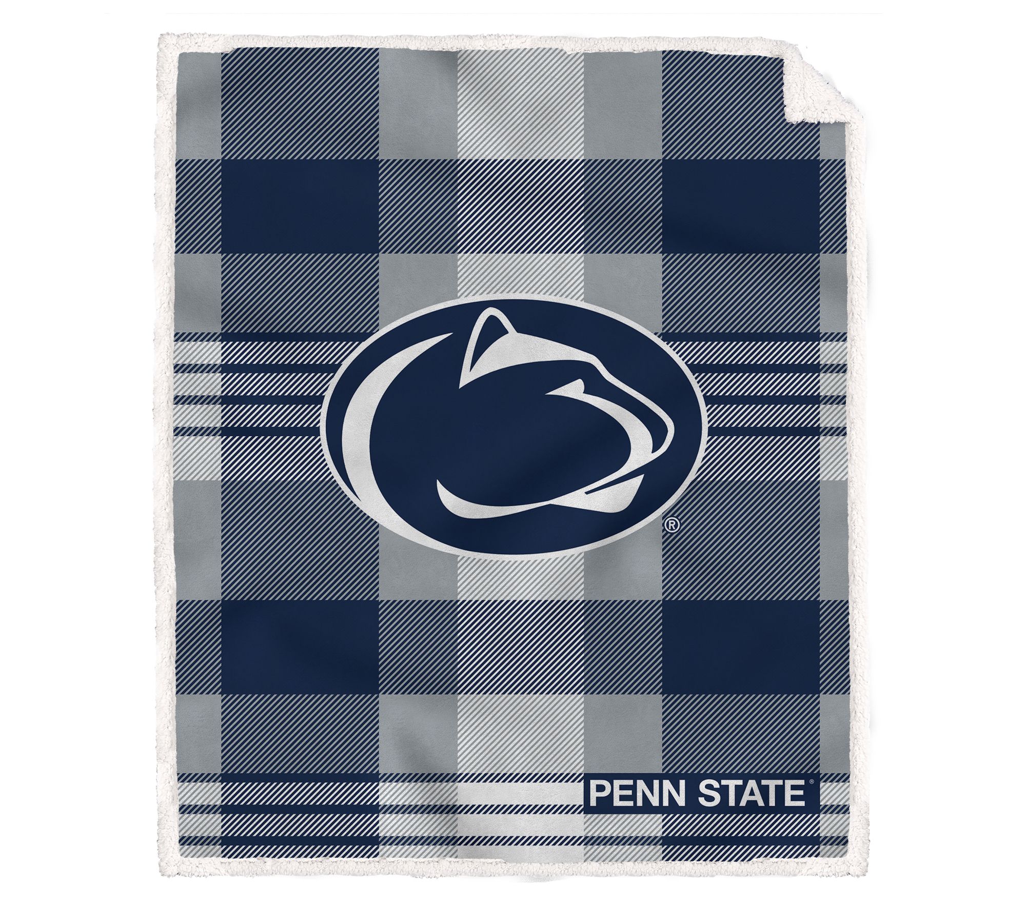 Pegasus Sports NCAA Plaid Steel Royal Plush Shepa Blanket