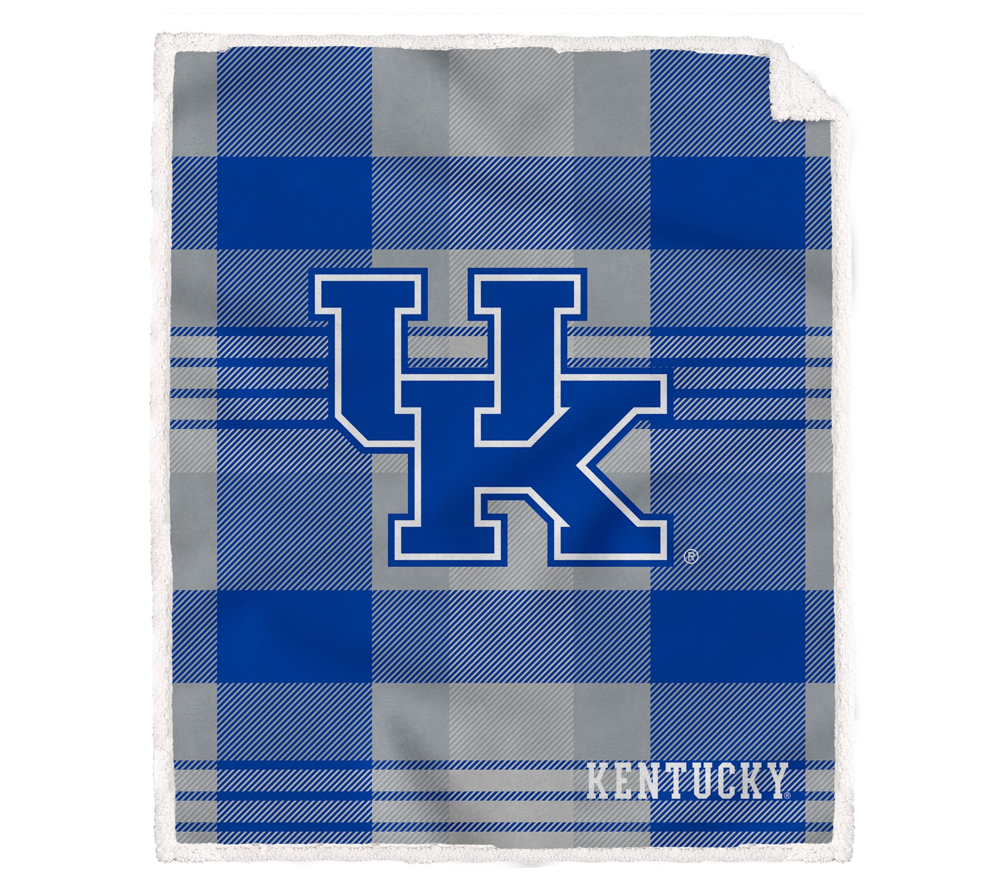 Pegasus Sports NCAA Plaid Stee l Royal Plush S herpa Blanket