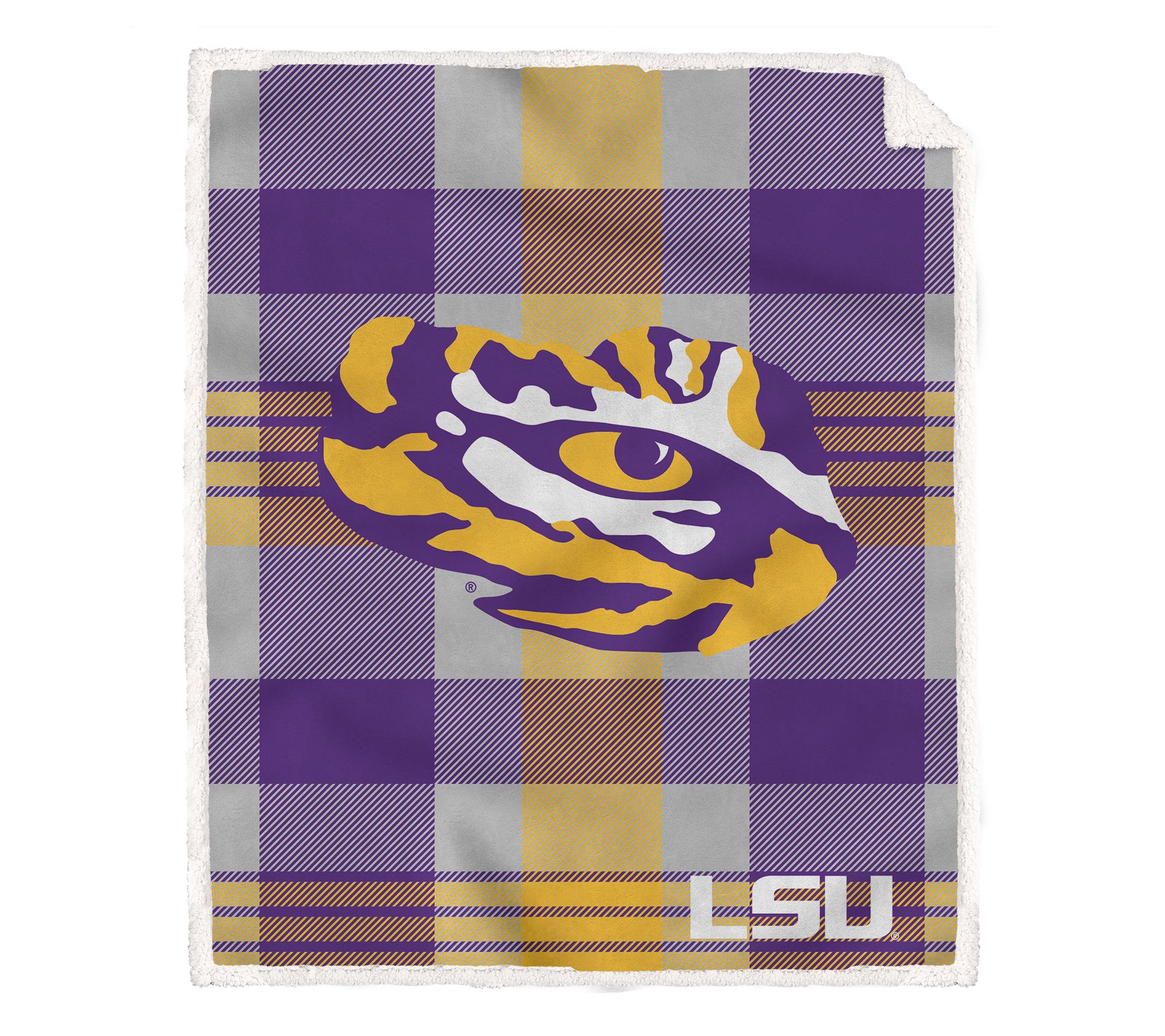 Pegasus Sports NCAA Plaid Steel Royal Plush Sherpa Blanket