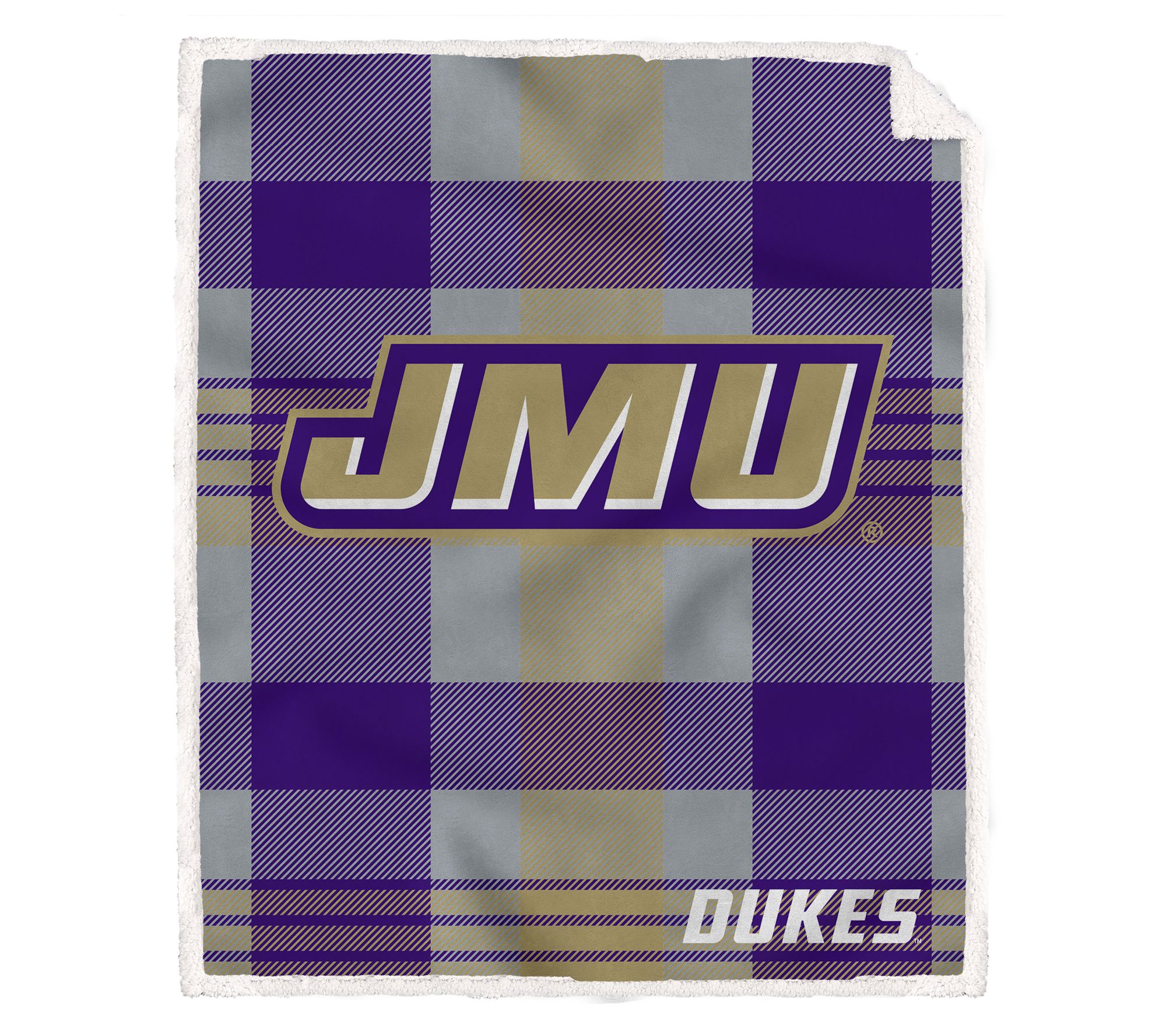 Pegasus Sports NCAA Plaid Steel Royal Plush Shepa Blanket