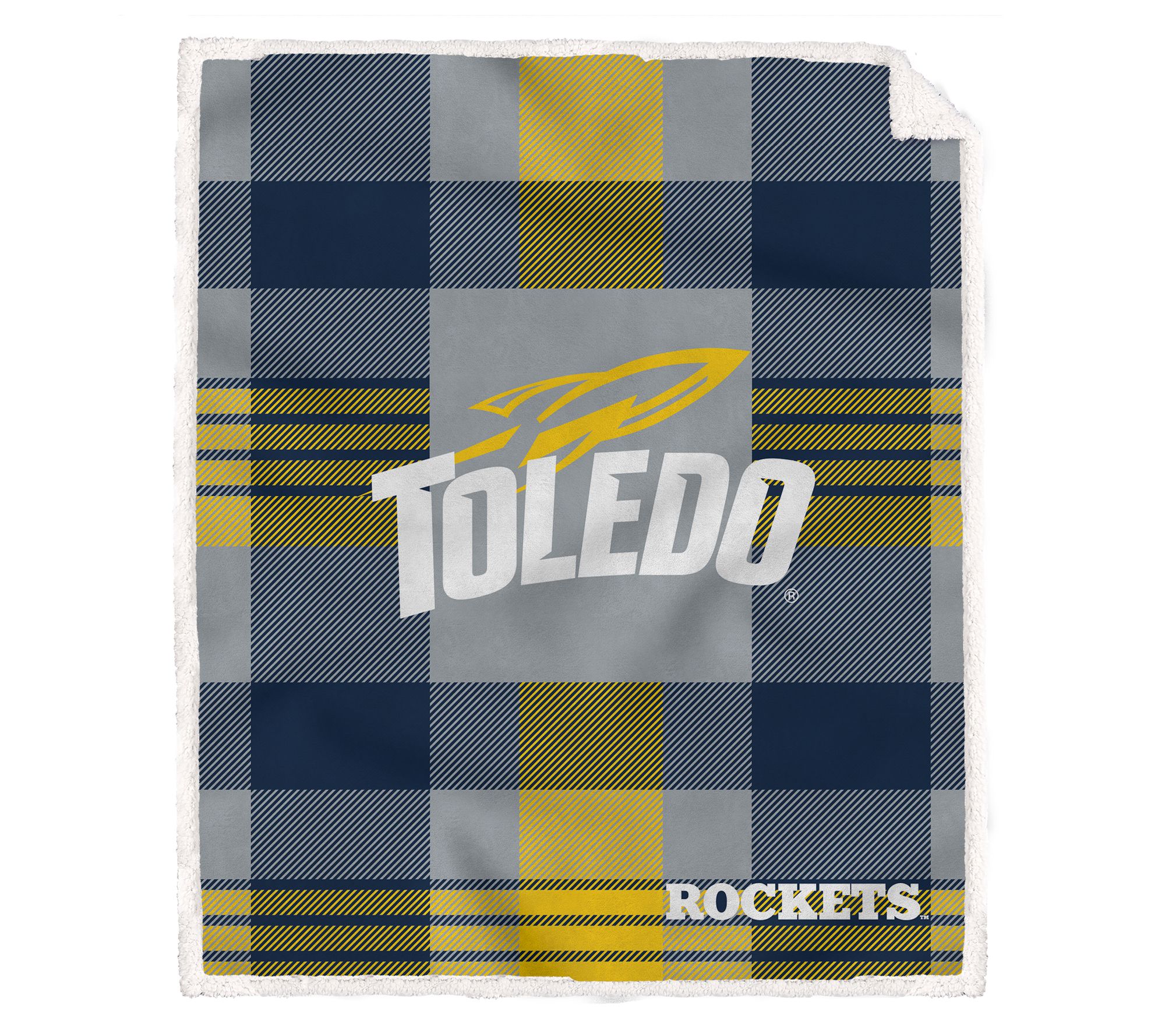 Pegasus Sports NCAA Plaid Steel Royal Plush Shepa Blanket