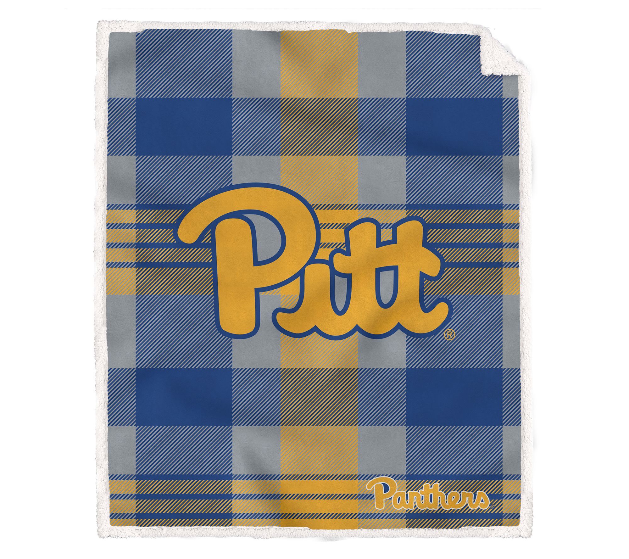 Pegasus Sports NCAA Plaid Steel Royal Plush Shepa Blanket