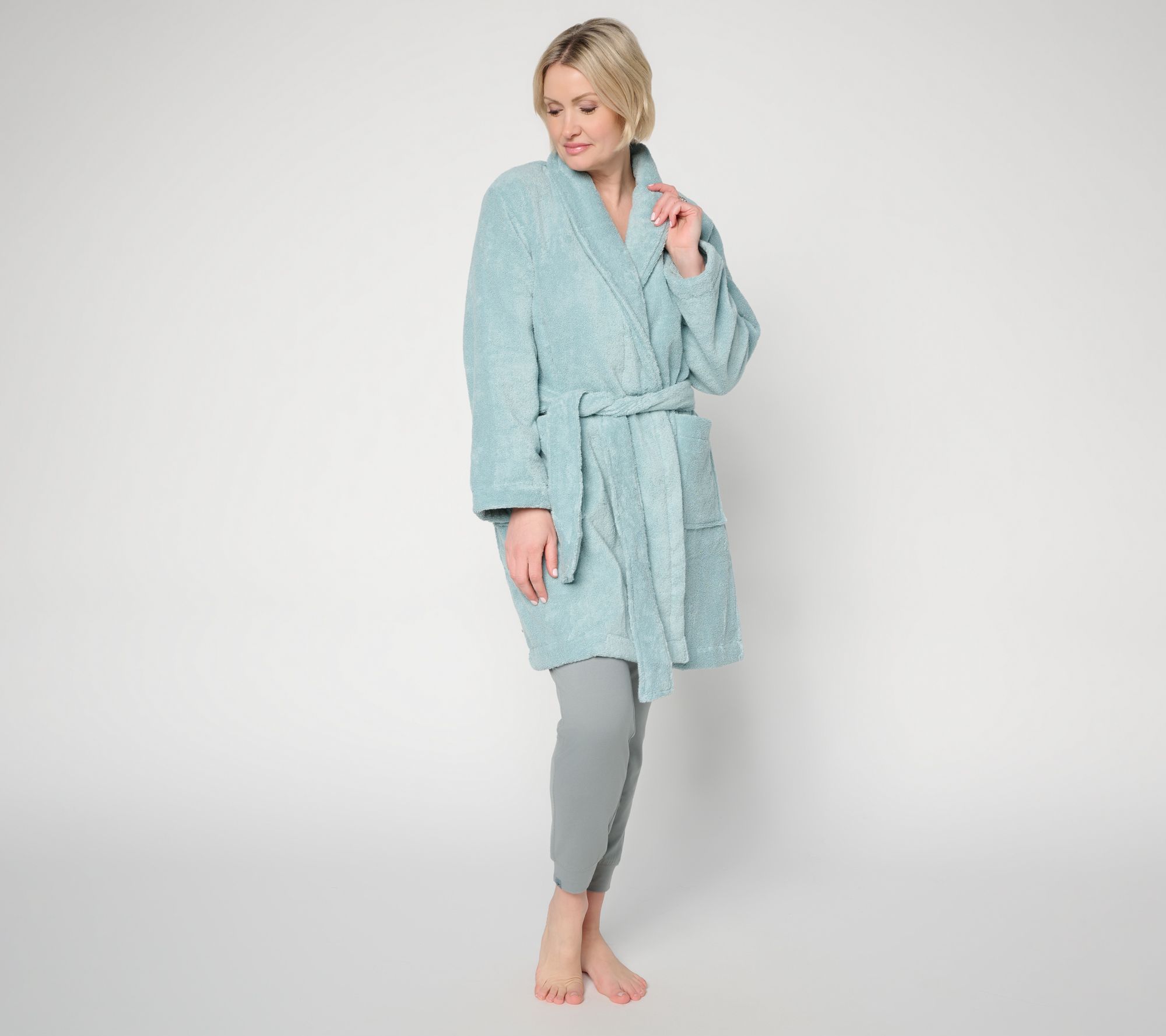 Home Reflections 100% Cotton Plush Bath Robe
