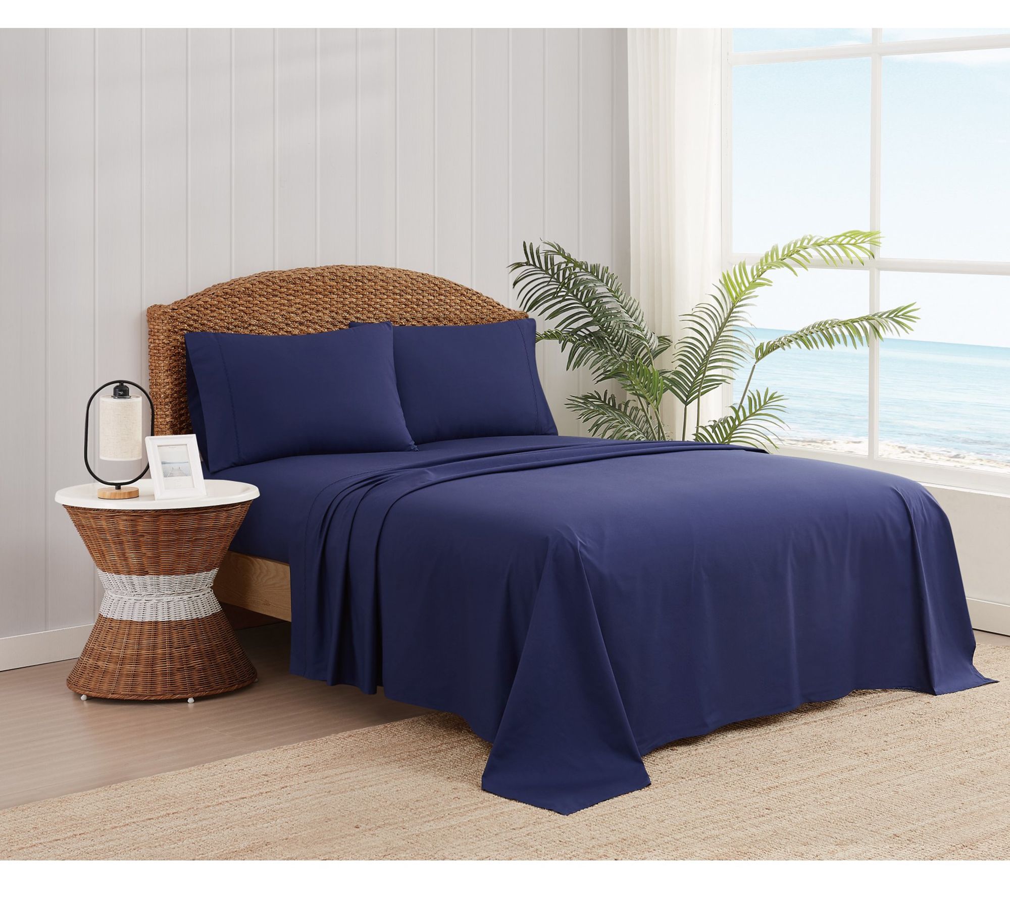 Oceanfront Resort Solid Percale 5 Piece Split King Sheet Set