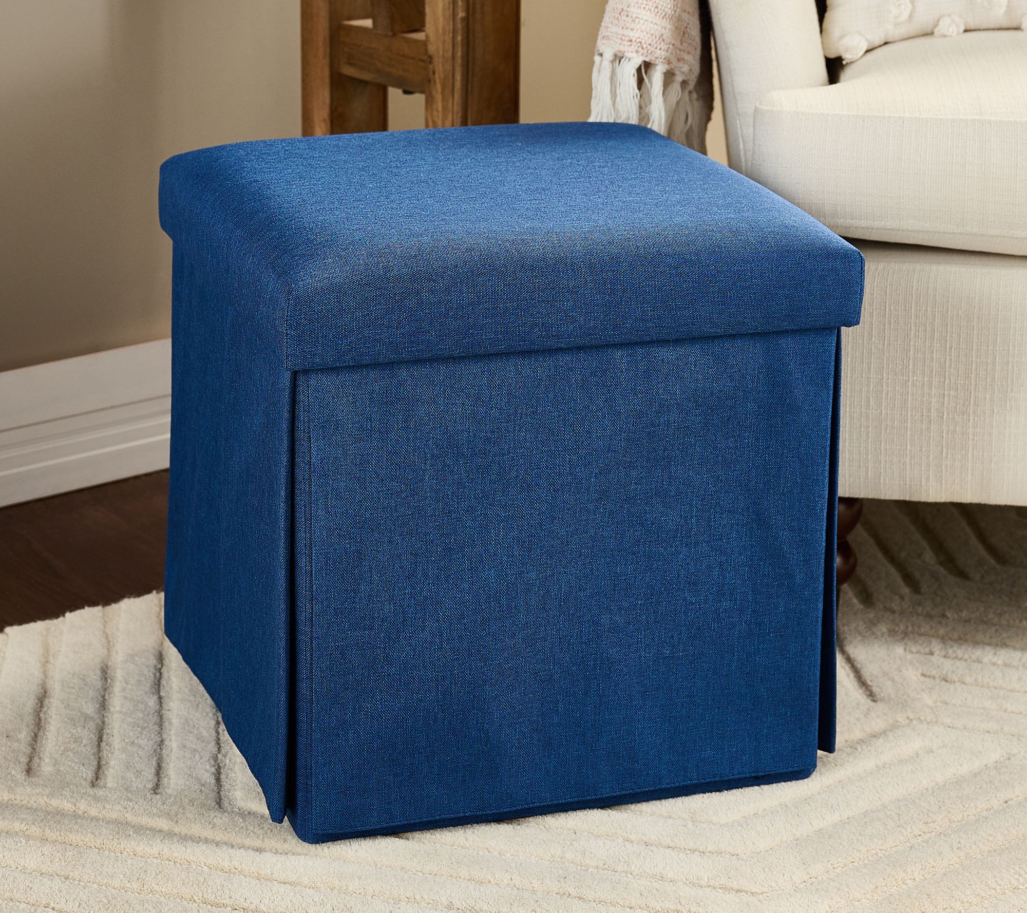 "As Is" Home Reflections Printed Foldable Square Storage Ottoman